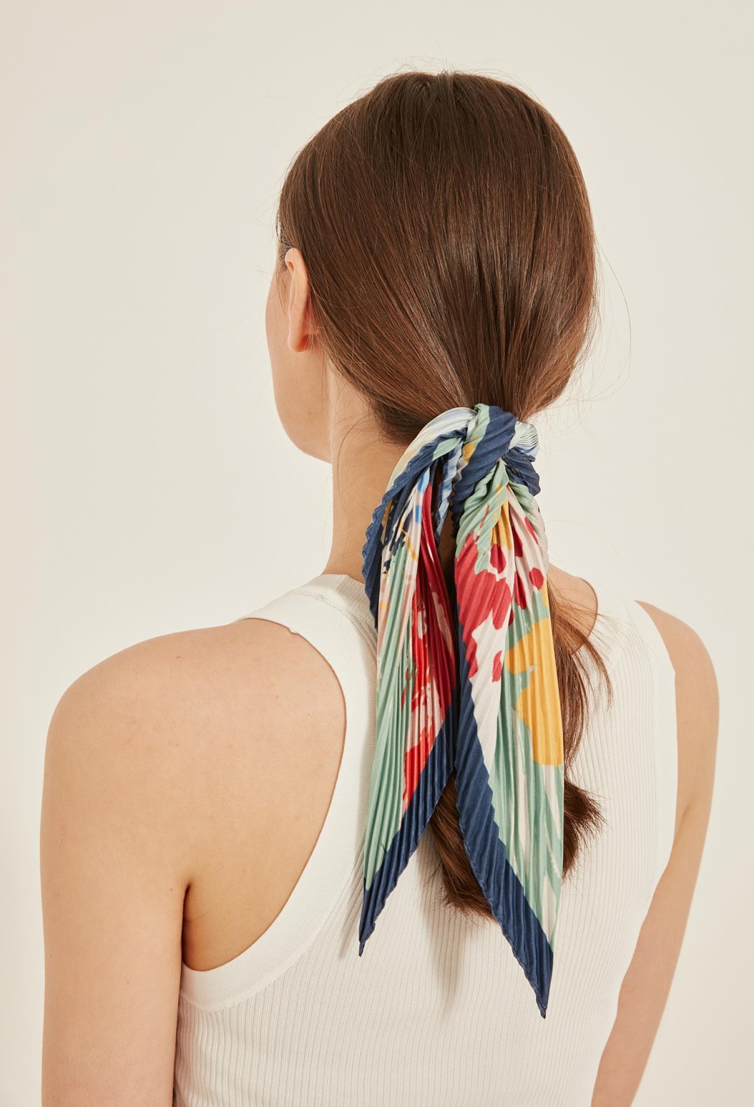 Colorful Scarf With Border - Navy Blue - Brand: Axesoire - Women & Kids, Baby Clothes Wholesale - TheBS Women