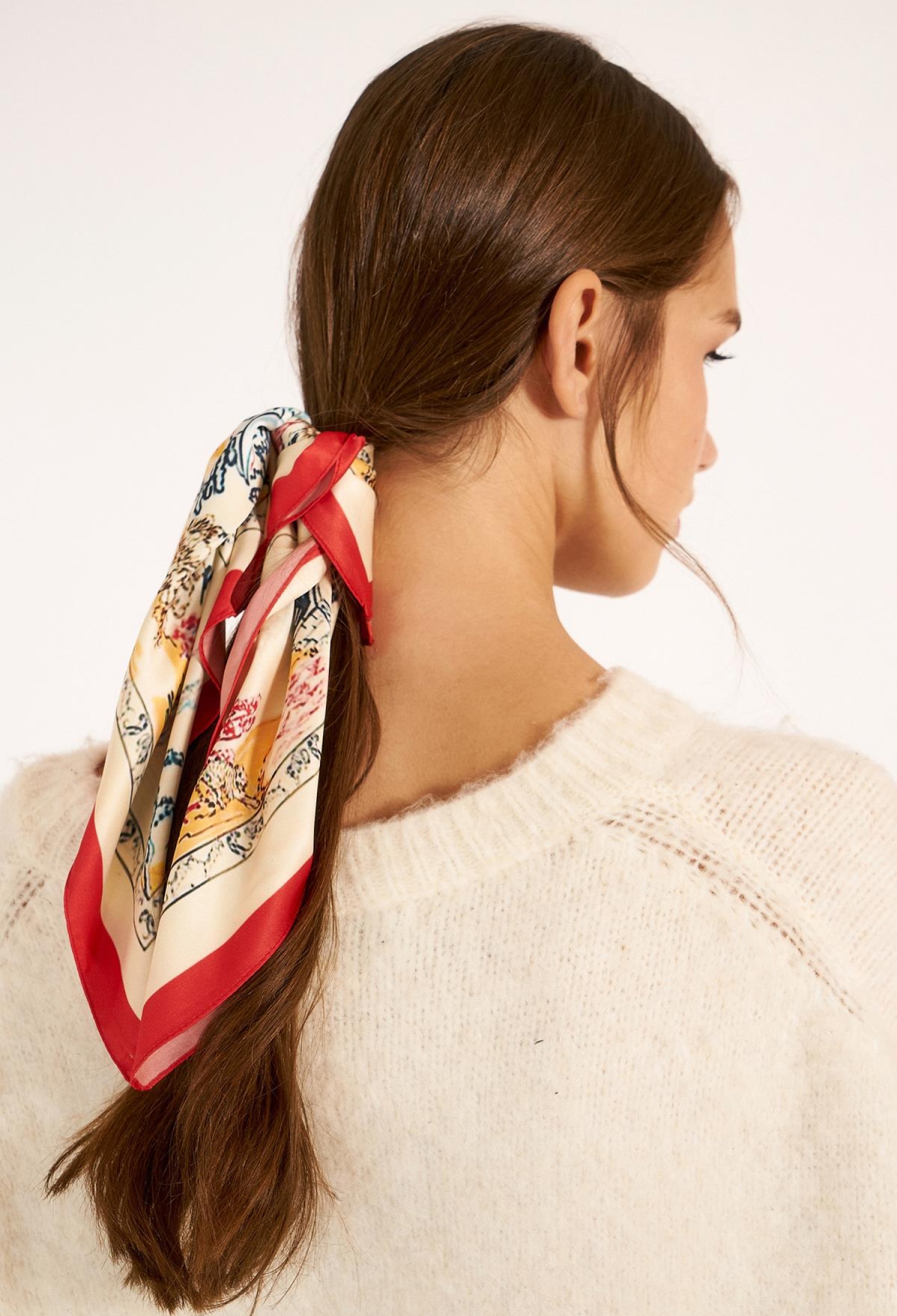 Bordered Scarf - Red - Brand: Axesoire - Women & Kids, Baby Clothes Wholesale - TheBS Women