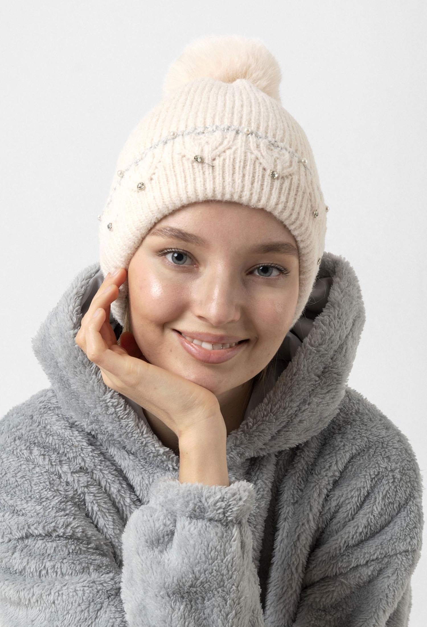Pearl Stone Detailed Pompom Beret - Brand: Axesoire - Women & Kids, Baby Clothes Wholesale - TheBS Women