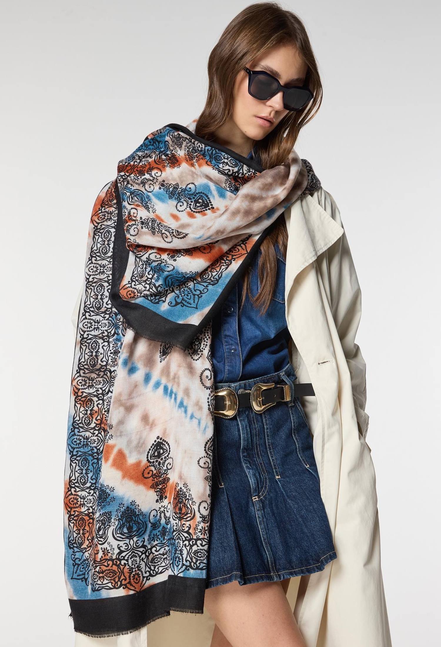 Ethnic Patterned Shawl - Black - Brand: Axesoire - Women & Kids, Baby Clothes Wholesale - TheBS Women