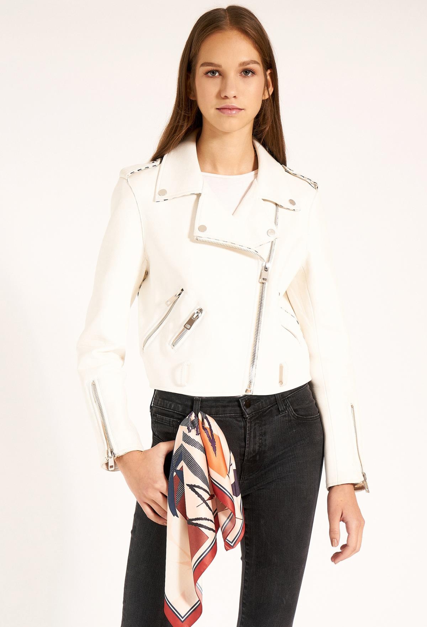 Ethnic Floral Patterned Scarf - Cream & Brown - Brand: Axesoire - Women & Kids, Baby Clothes Wholesale - TheBS Women