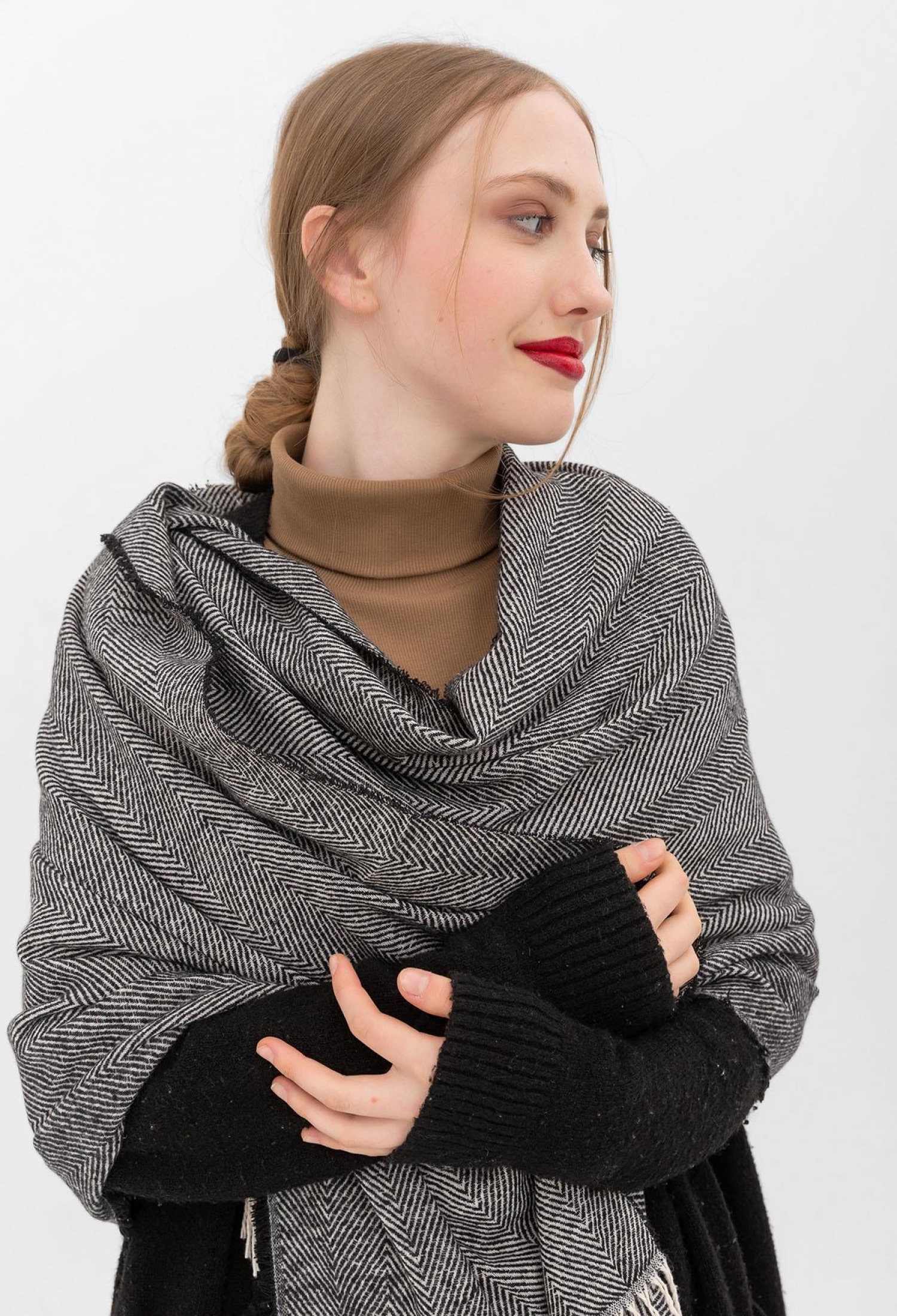 Thick Shoulder Shawl Scarf With Soft Textured Tassels - Brand: Axesoire - Women & Kids, Baby Clothes Wholesale - TheBS Women