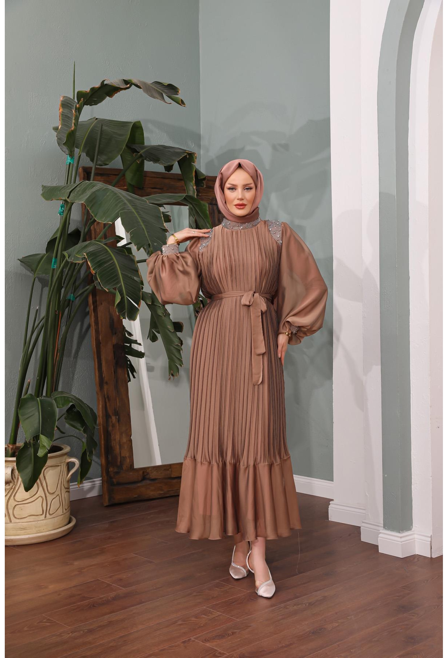 Nisa Evening Dress - Copper - Brand: Hulya Keser - Women & Kids, Baby Clothes Wholesale - TheBS Women