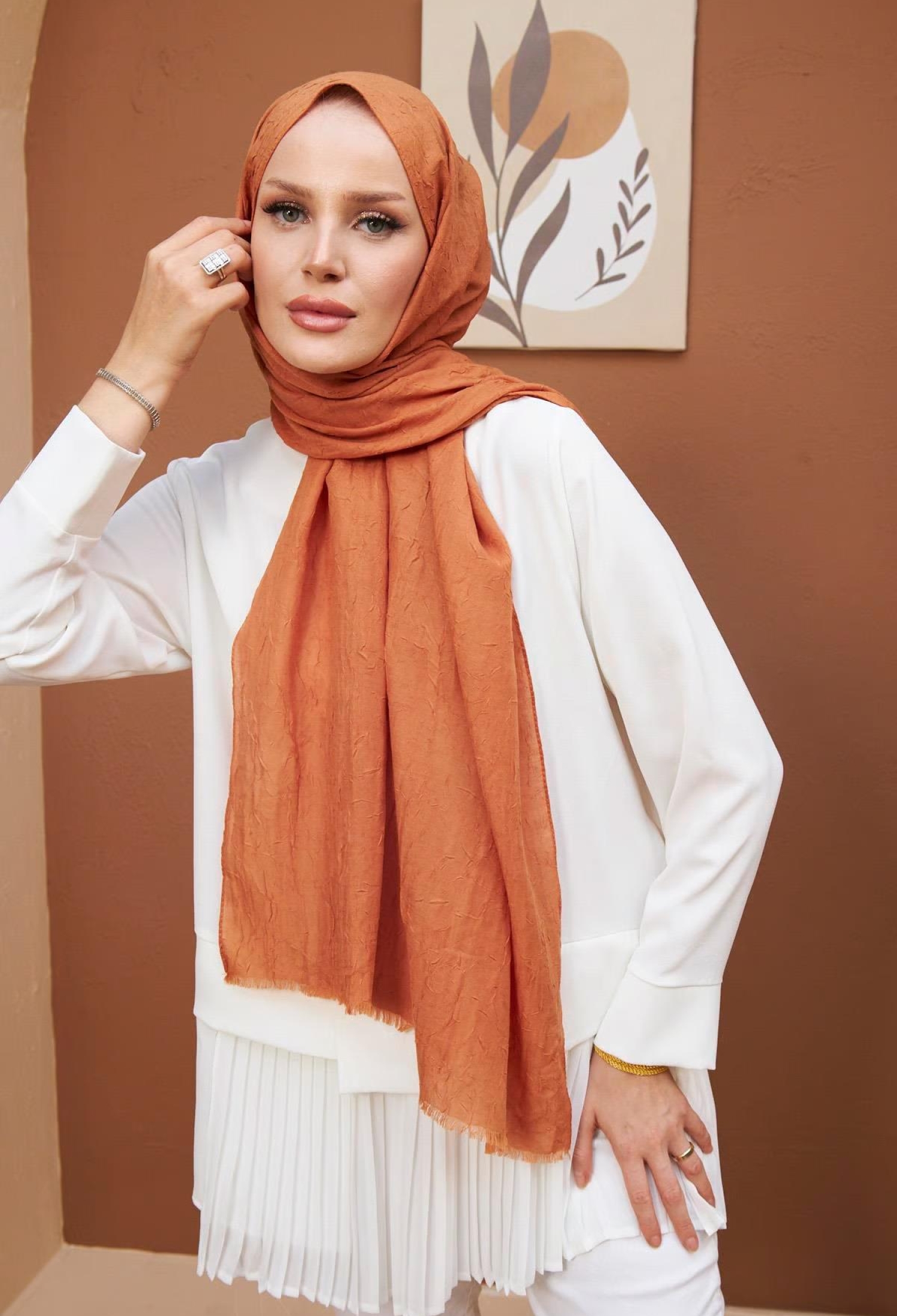 Bamboo Shawl - Tile - Brand: Hulya Keser - Women & Kids, Baby Clothes Wholesale - TheBS Women