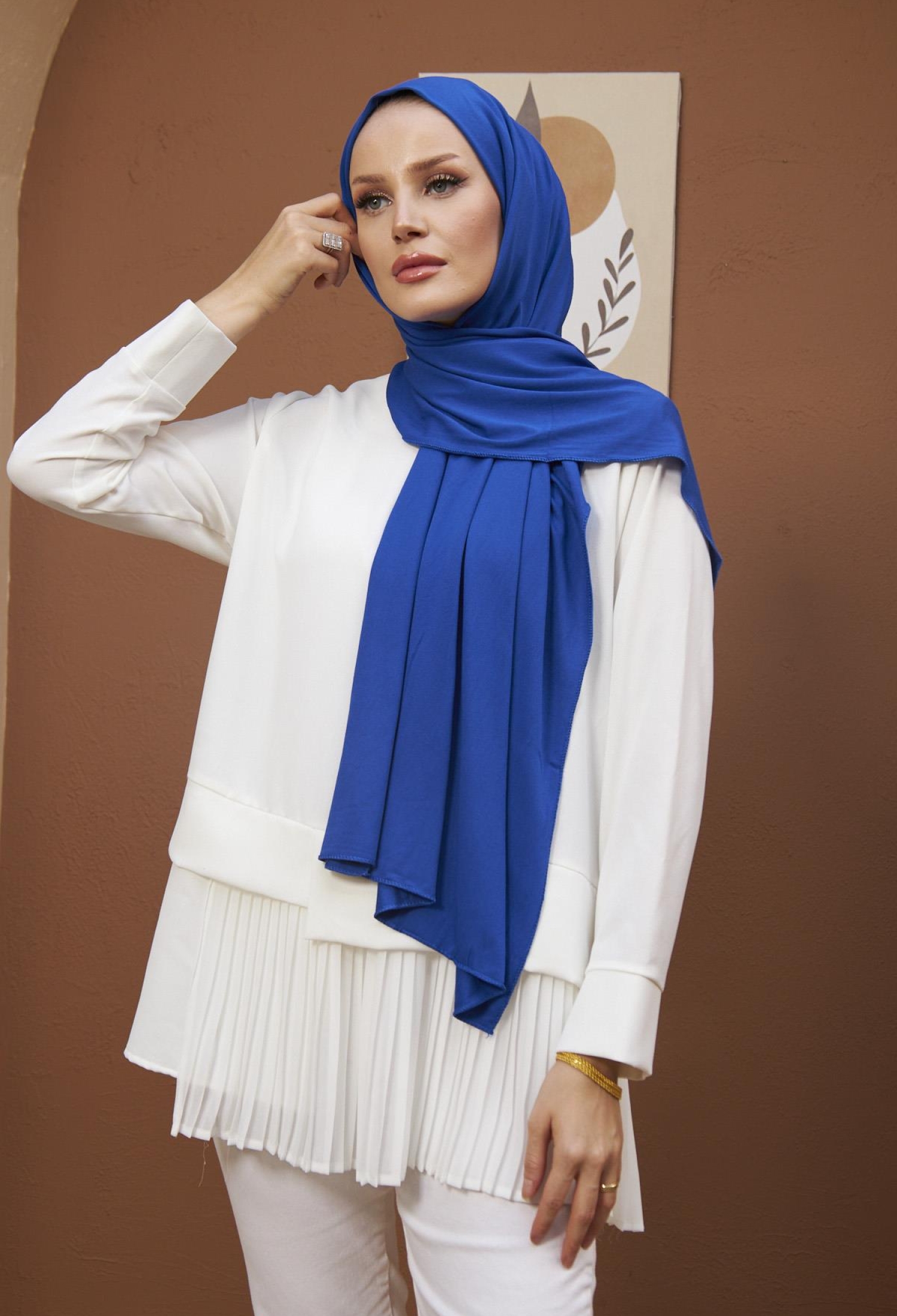 Combed Cotton Shawl - Saks Blue - Brand: Hulya Keser - Women & Kids, Baby Clothes Wholesale - TheBS Women