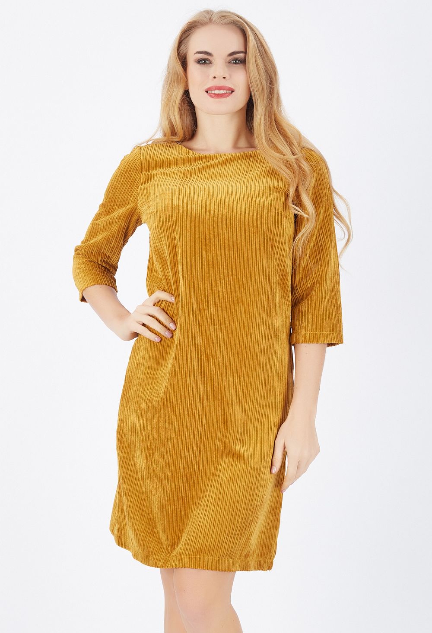 Zipper Three Quarter Sleeve Velvet Dress - Brand: SENSE - Women & Kids, Baby Clothes Wholesale - TheBS Women