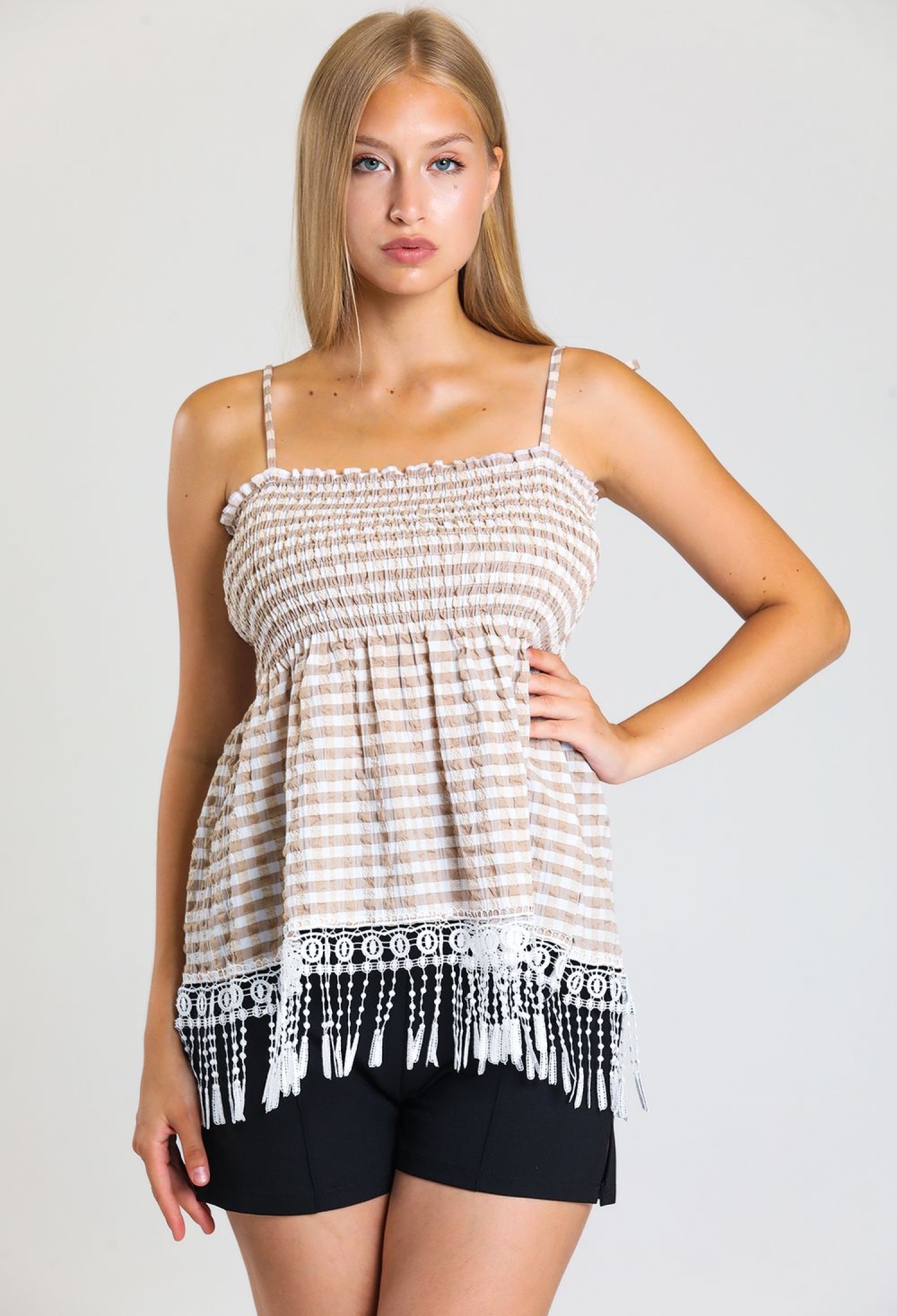 Guipure Seersucker Blouse WithStraps And Fringed Skirts - Brand: SENSE - Women & Kids, Baby Clothes Wholesale - TheBS Women