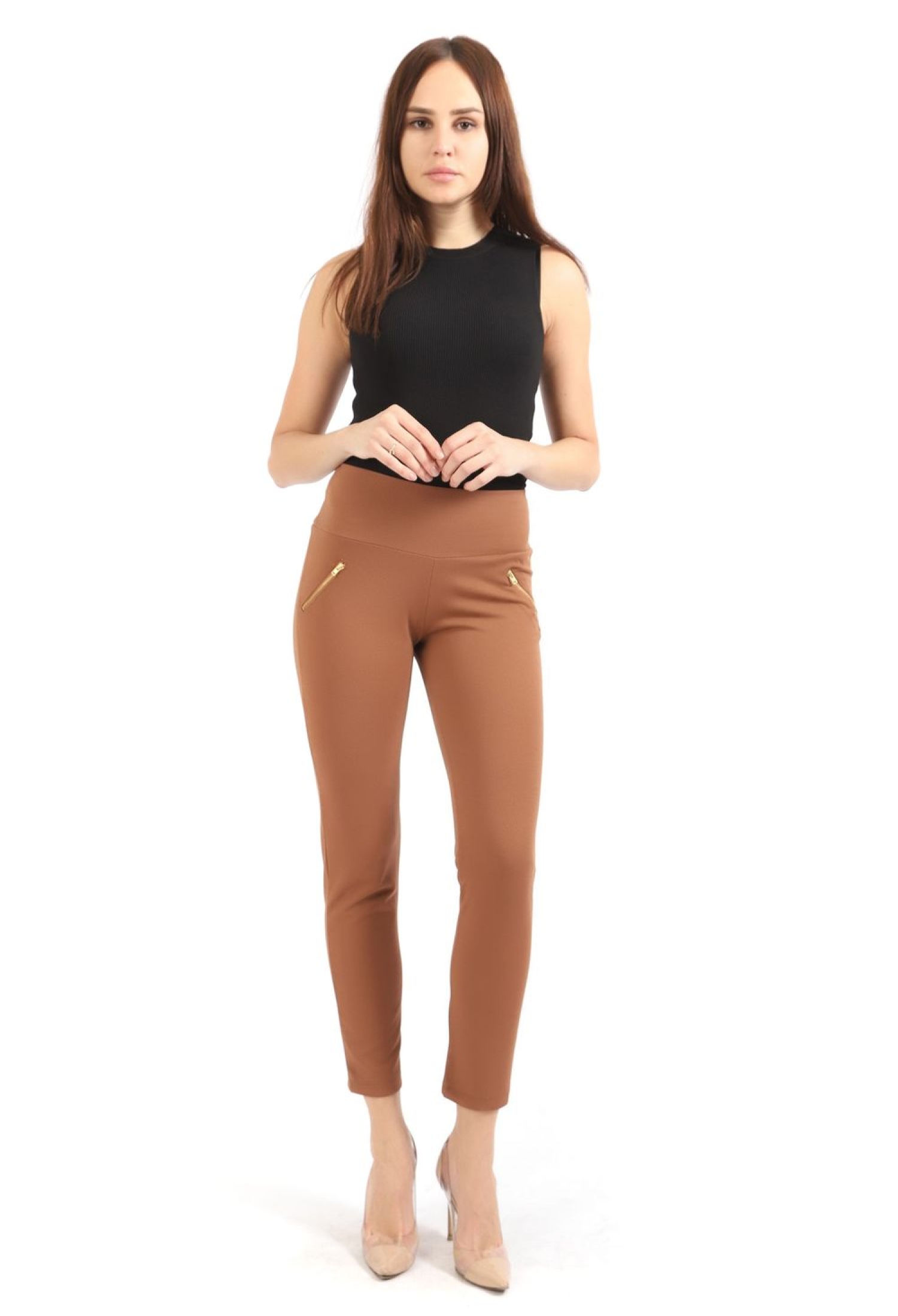 K.Ornamental Metal Zipper Pocket Twin Crepe Trousers - Brand: SENSE - Women & Kids, Baby Clothes Wholesale - TheBS Women