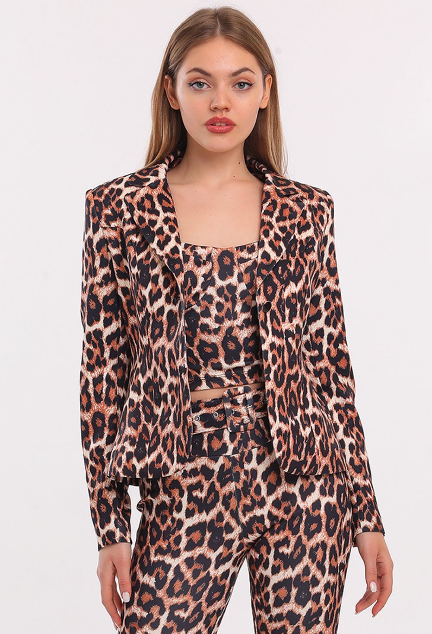 Black Ecru Brown Leopard Leopard Pattern Jacket - Brand: SENSE - Women & Kids, Baby Clothes Wholesale - TheBS Women