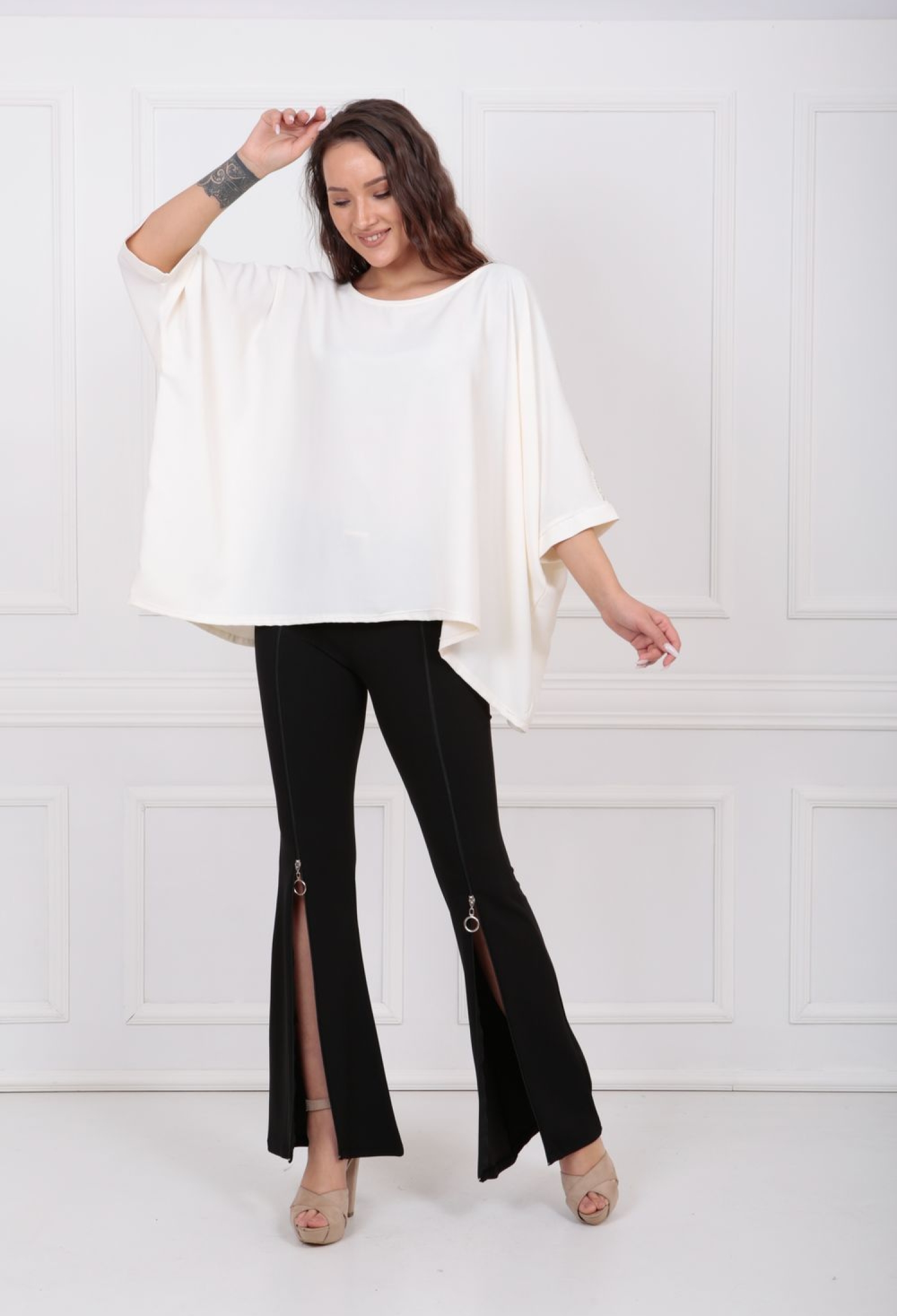 Belted Front Zipper Scuba Crepe Trousers Pnt33379 - Brand: SENSE - Women & Kids, Baby Clothes Wholesale - TheBS Women