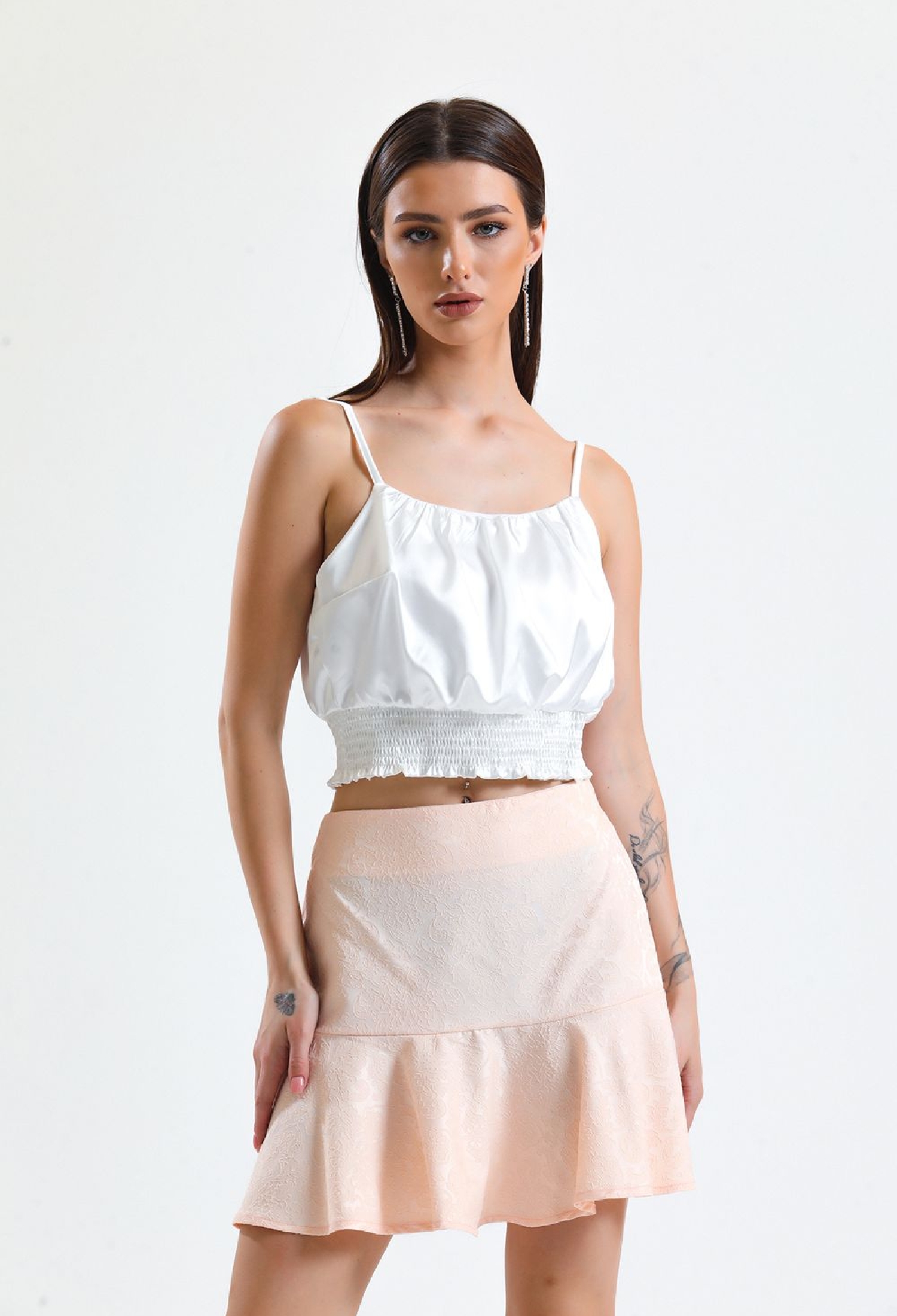 Powder Jacquard Short Flounce Skirt_Etk32608 - Brand: SENSE - Women & Kids, Baby Clothes Wholesale - TheBS Women