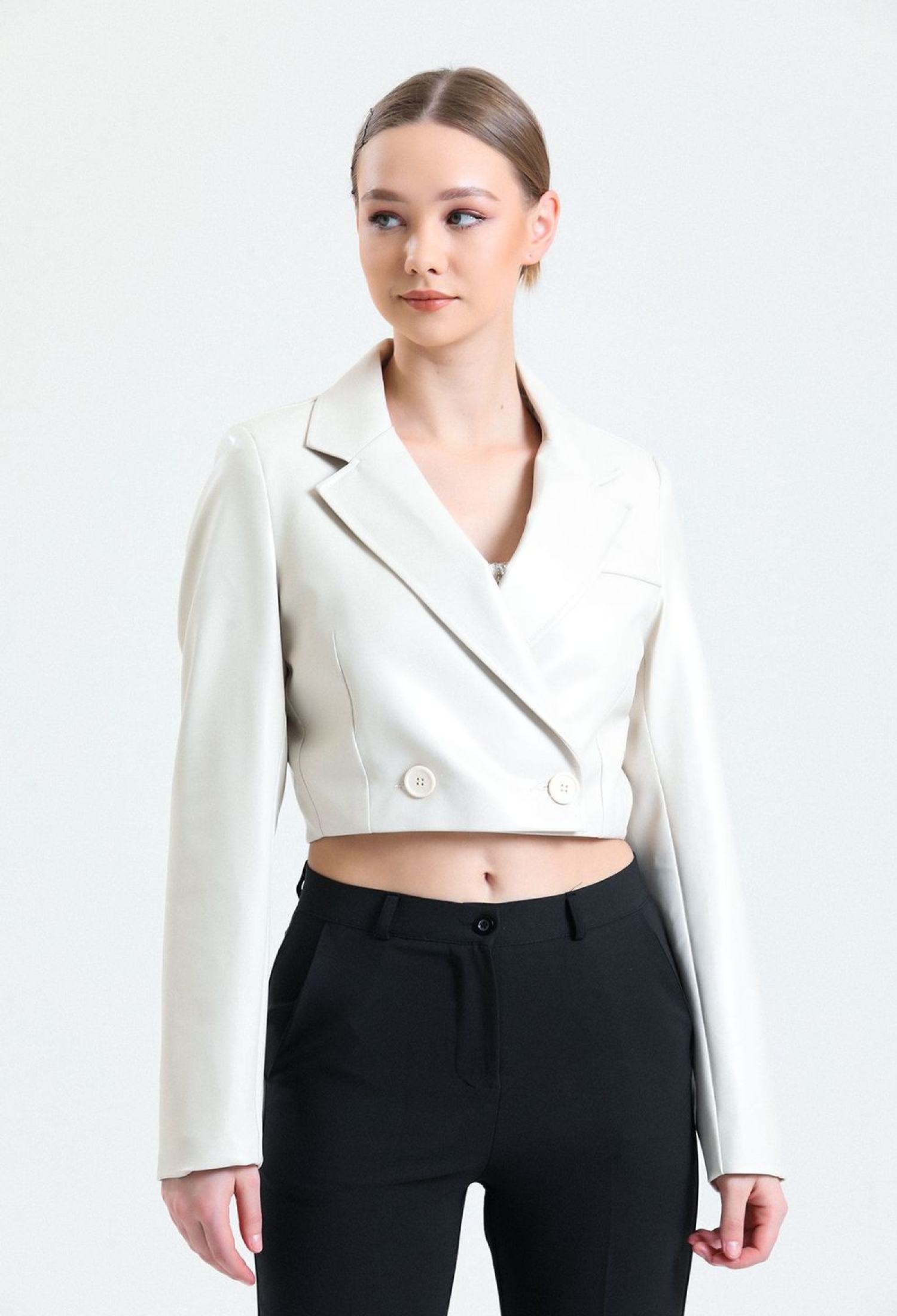 Lined Faux Leather Short Jacket - Brand: SENSE - Women & Kids, Baby Clothes Wholesale - TheBS Women