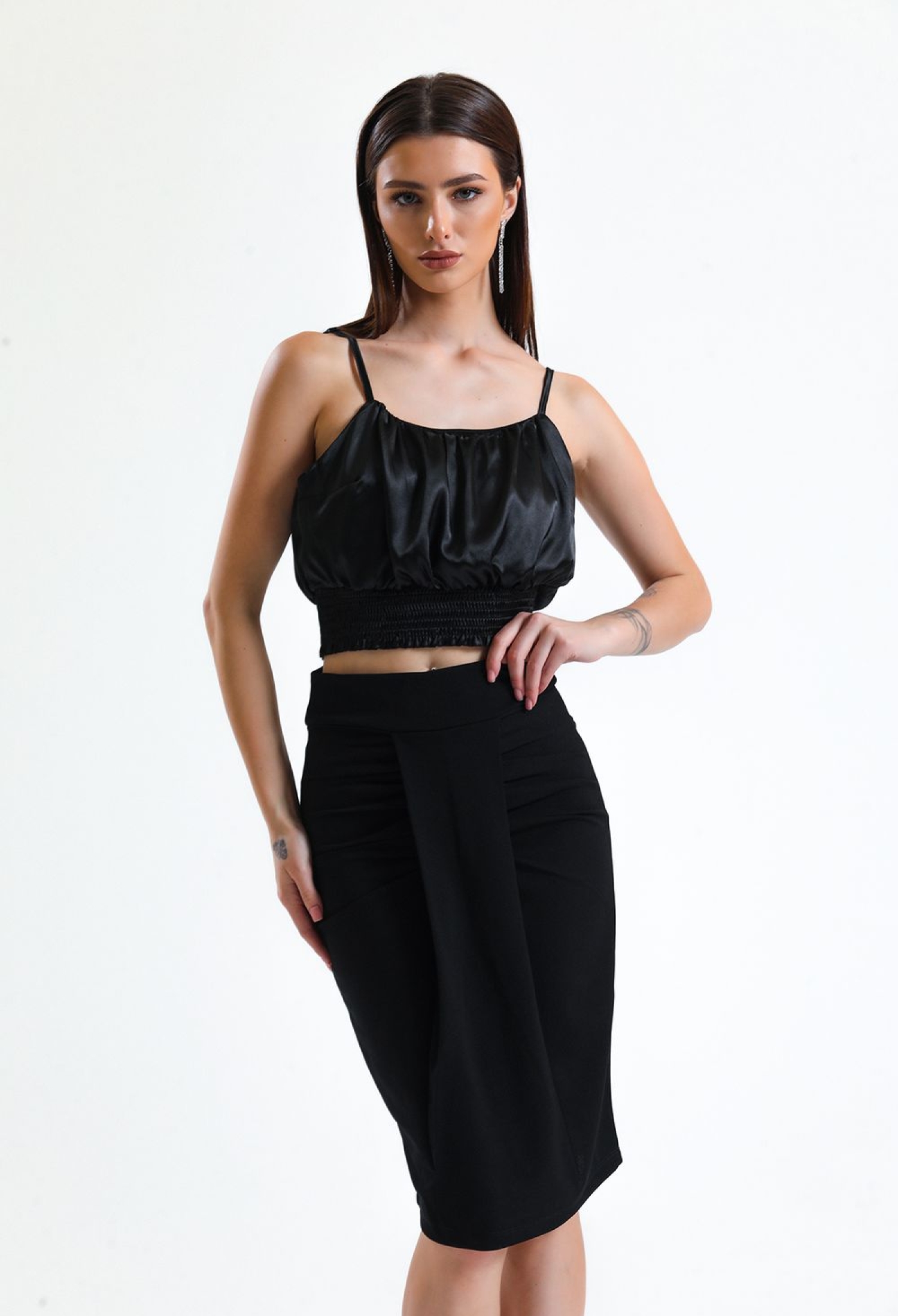 Gathered Scuba Pencil Skirt - Brand: SENSE - Women & Kids, Baby Clothes Wholesale - TheBS Women