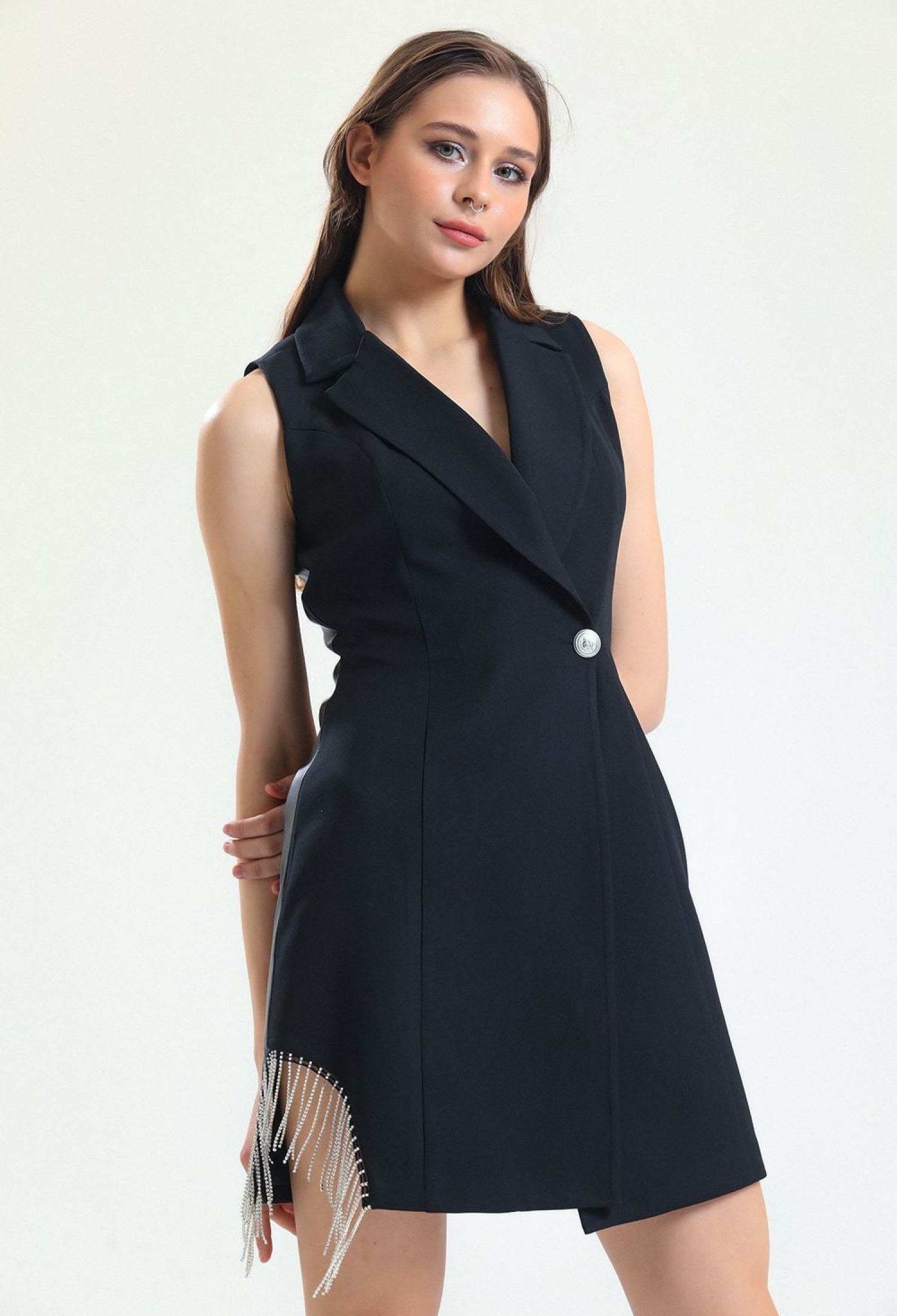 Chain Detailed Lined Sleeveless Hürrem Jacket - Brand: SENSE - Women & Kids, Baby Clothes Wholesale - TheBS Women