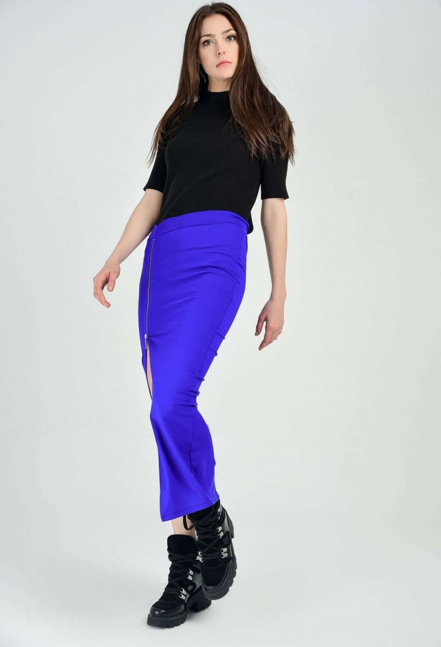 Sax Front Slit And Metal Zipper Diving Skirt - Brand: SENSE - Women & Kids, Baby Clothes Wholesale - TheBS Women