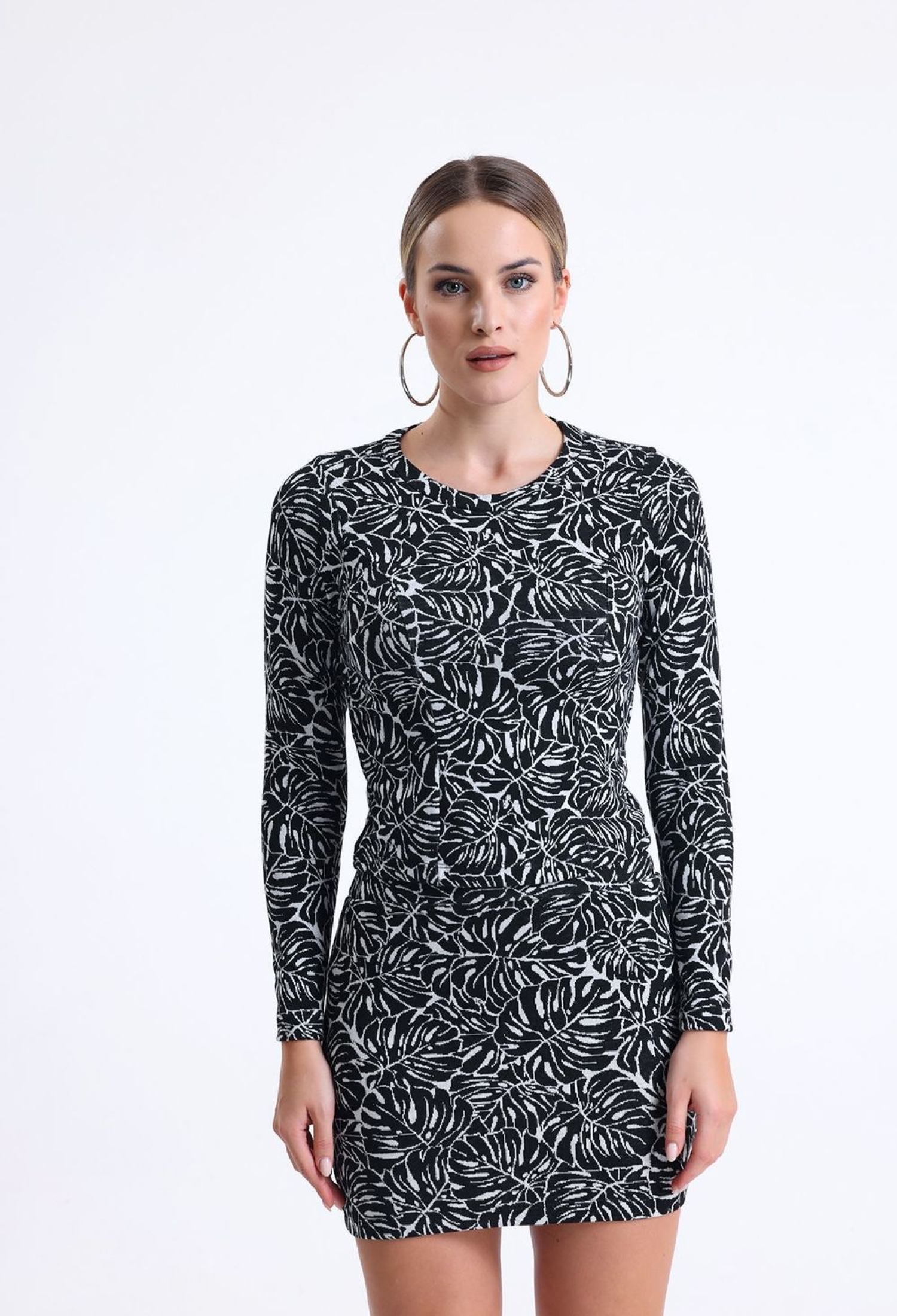 Ecru Black Jacquard Mini Skirt - Brand: SENSE - Women & Kids, Baby Clothes Wholesale - TheBS Women