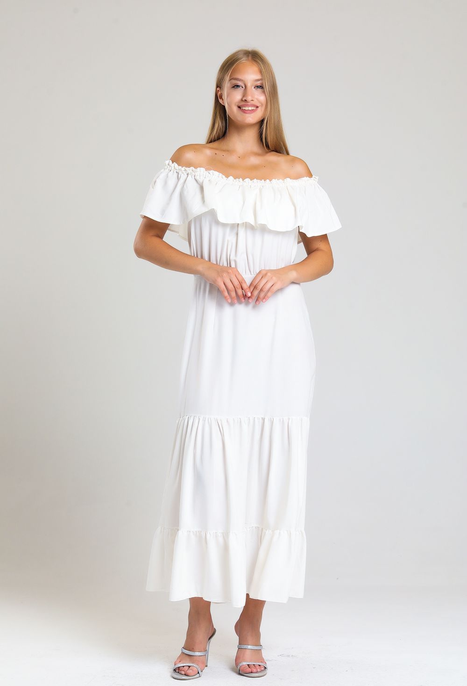 SenseLace Collar Elastic Woven Viscose Long Dress - Brand: SENSE - Women & Kids, Baby Clothes Wholesale - TheBS Women