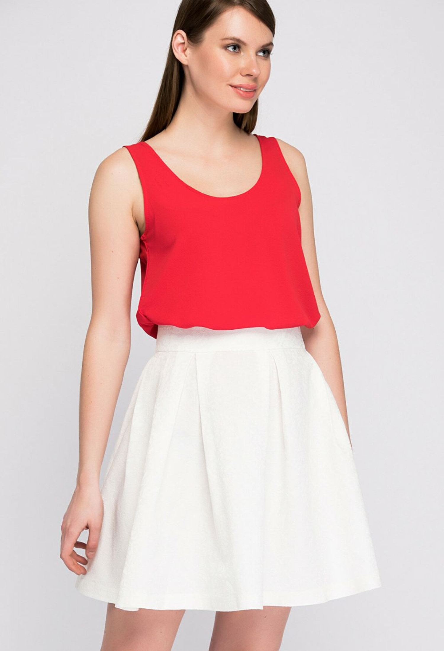 Ecru Pleated Jacquard Skirt - Brand: SENSE - Women & Kids, Baby Clothes Wholesale - TheBS Women