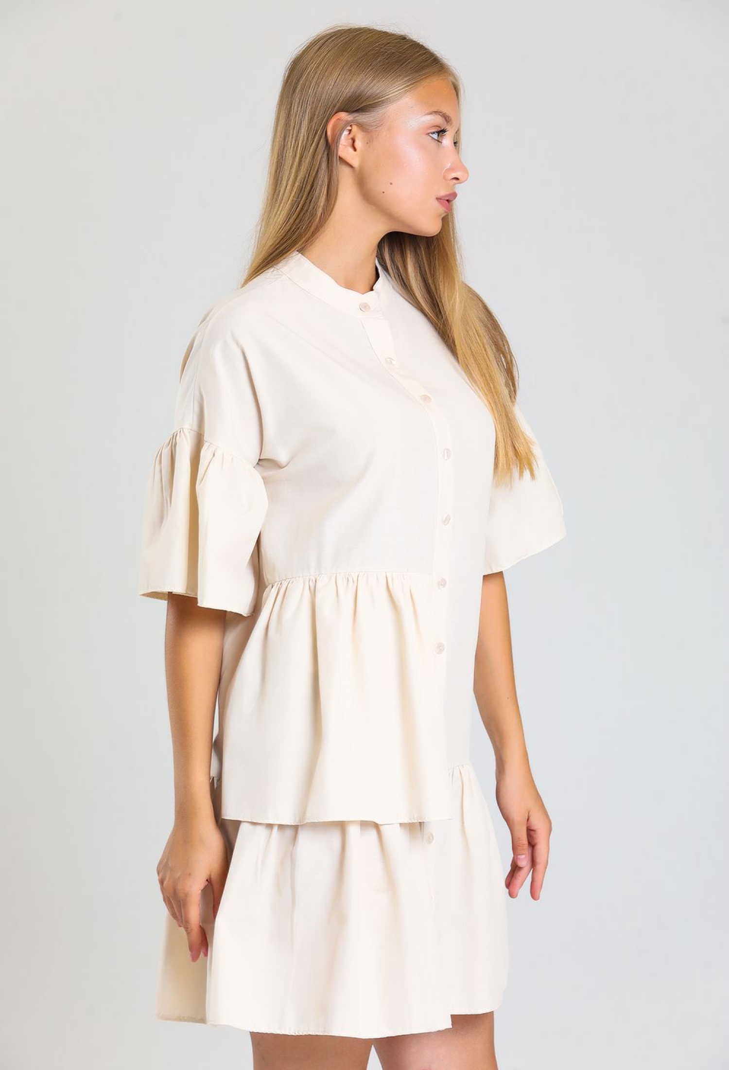 SenseButton-Front Short Sleeve Dress - Brand: SENSE - Women & Kids, Baby Clothes Wholesale - TheBS Women