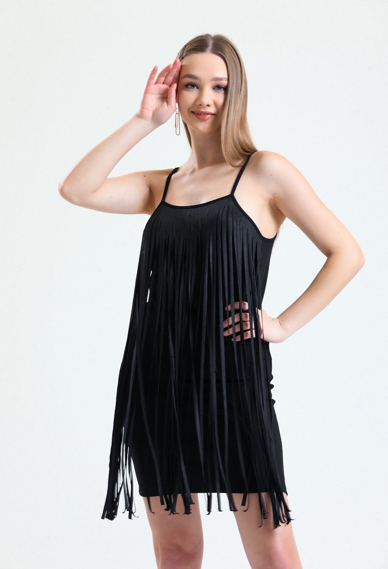 Sense Black Tasseled Evening Dress Mini Dress - Brand: SENSE - Women & Kids, Baby Clothes Wholesale - TheBS Women