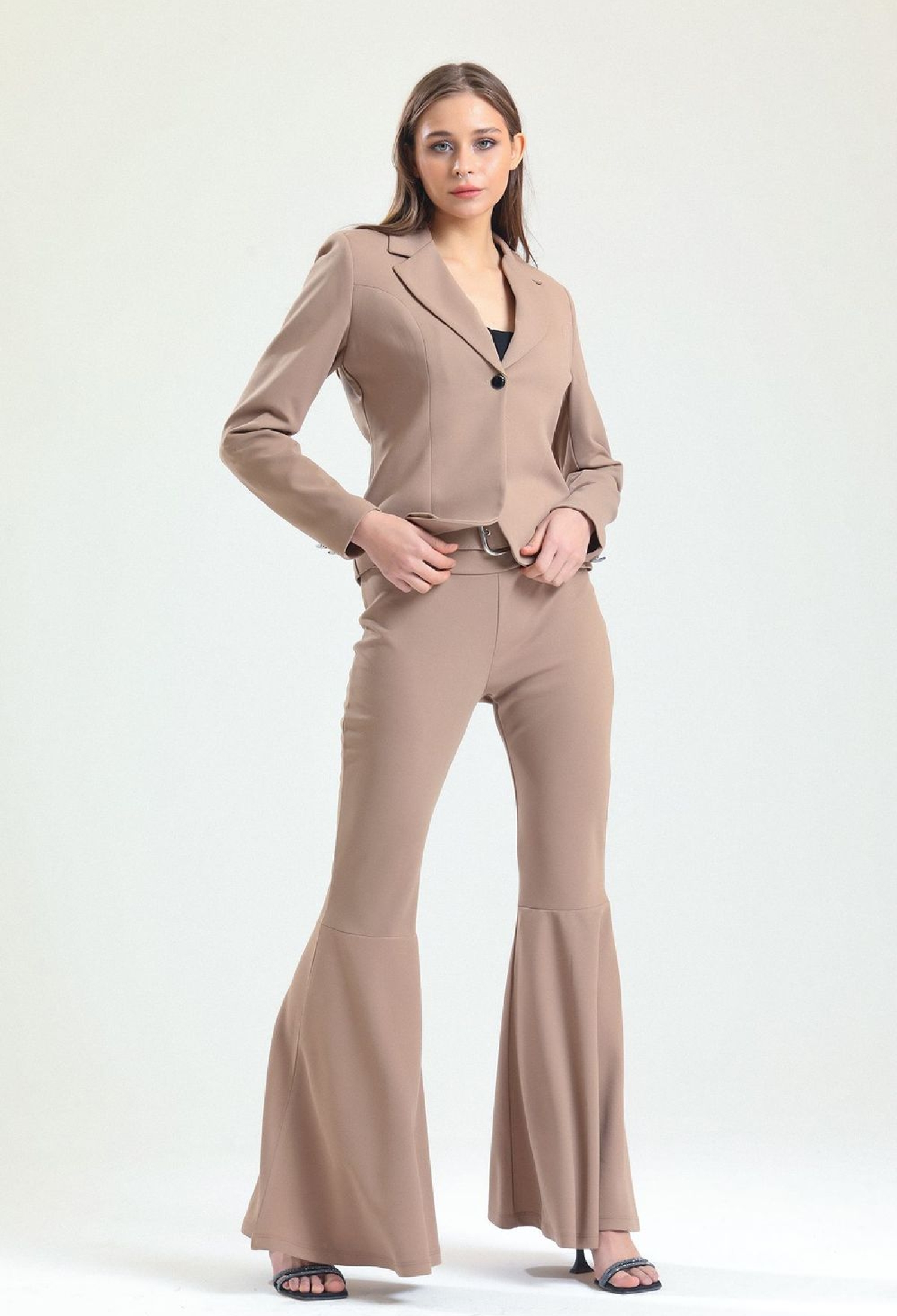 SenseFabric Coated Belt Below Knee Flounce Pique Trousers - Brand: SENSE - Women & Kids, Baby Clothes Wholesale - TheBS Women