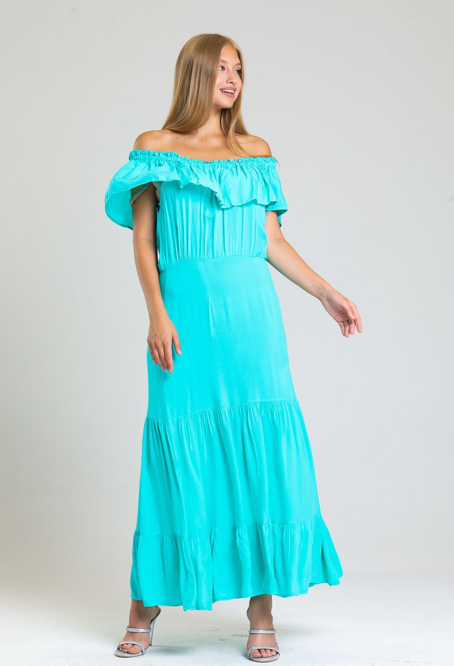 Sense WaterLace Collar Elastic Woven Viscose Long Dress - Brand: SENSE - Women & Kids, Baby Clothes Wholesale - TheBS Women