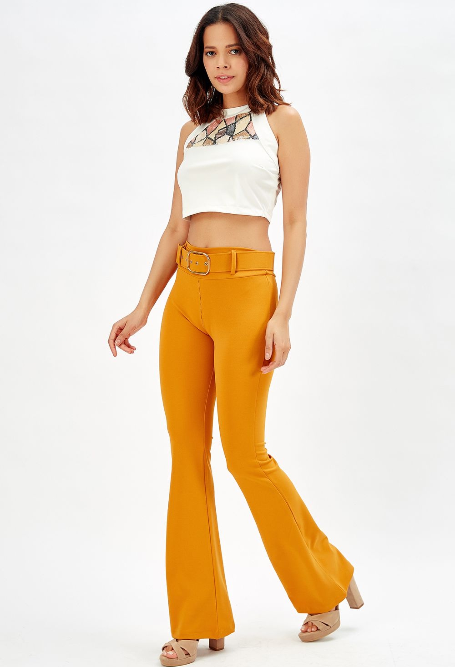 Sense Safran Belted Knitted Fabric Trousers Pnt32439 - Brand: SENSE - Women & Kids, Baby Clothes Wholesale - TheBS Women