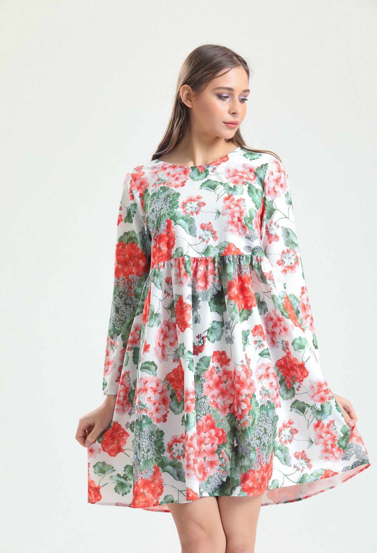 SensePool Neck Patterned Dress_Elb32126 - Brand: SENSE - Women & Kids, Baby Clothes Wholesale - TheBS Women