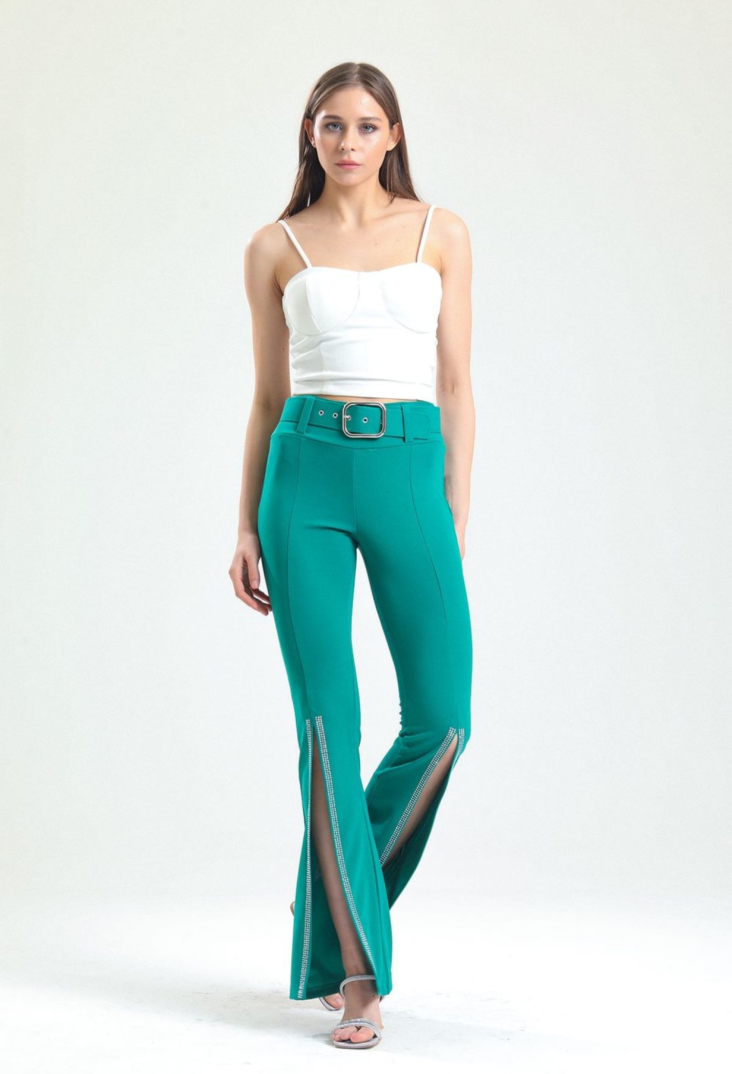 SenseBelted Scuba Crepe Evening Dress Plus Size Trousers With Stones - Brand: SENSE - Women & Kids, Baby Clothes Wholesale - TheBS Women