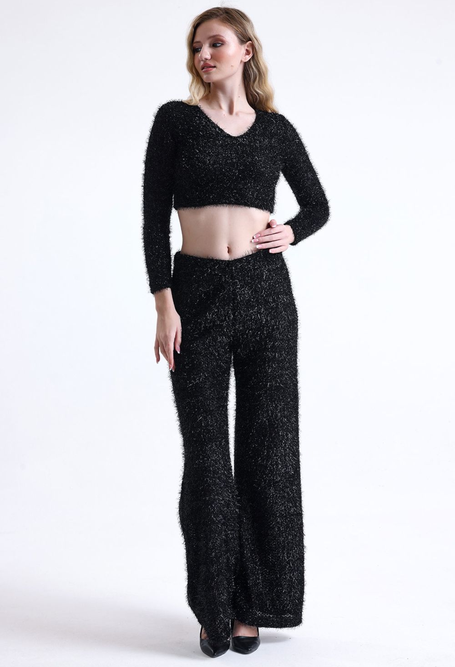 Sense Black Glittered Evening Dress Trousers - Brand: SENSE - Women & Kids, Baby Clothes Wholesale - TheBS Women