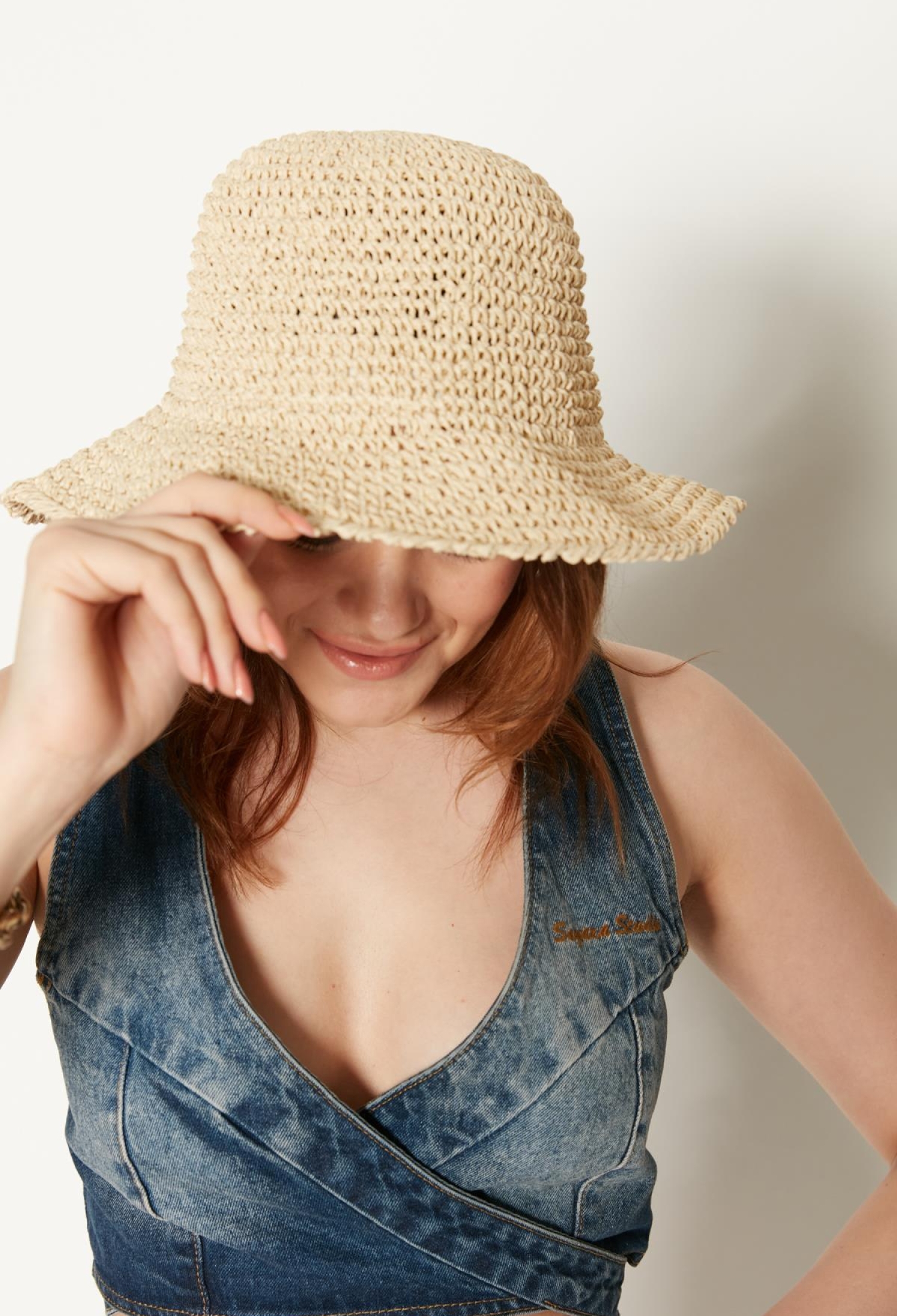 Hand Knitted Straw Hat - Brand: Axesoire - Women & Kids, Baby Clothes Wholesale - TheBS Women