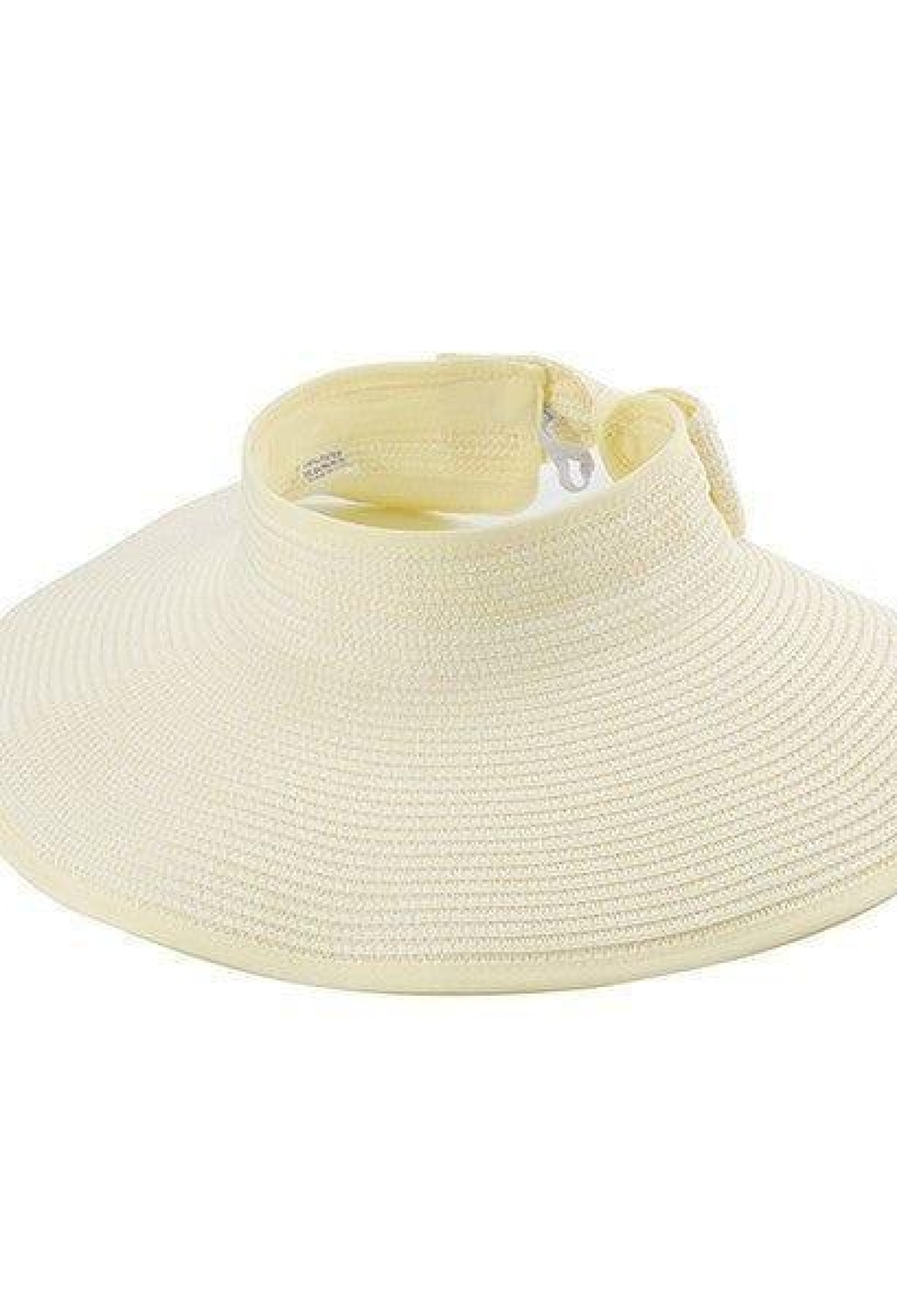 Wide Open Top Straw Visor Hat With Bow - Brand: Axesoire - Women & Kids, Baby Clothes Wholesale - TheBS Women