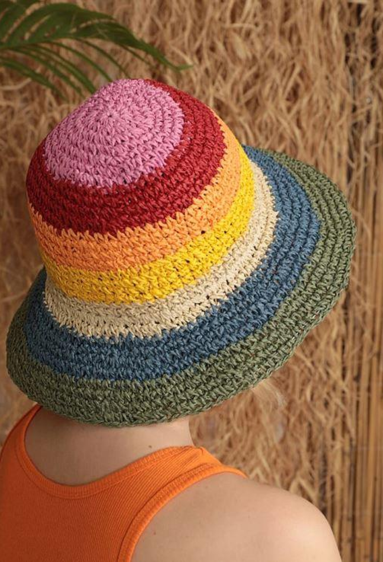 Hand Knitted Straw Hat - Multi Colored - Brand: Axesoire - Women & Kids, Baby Clothes Wholesale - TheBS Women
