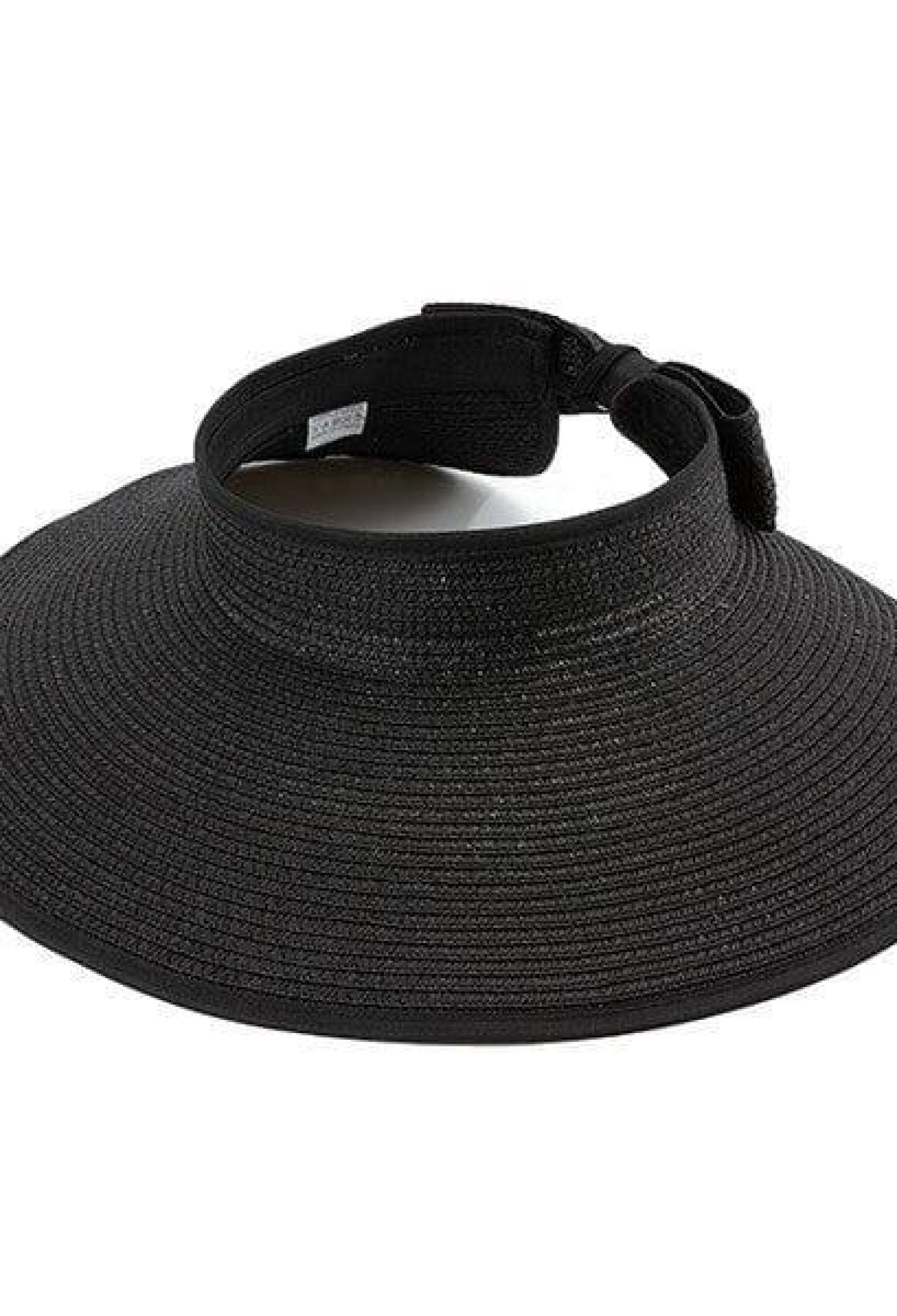 Wide Open Top Straw Visor Hat With Bow - Brand: Axesoire - Women & Kids, Baby Clothes Wholesale - TheBS Women