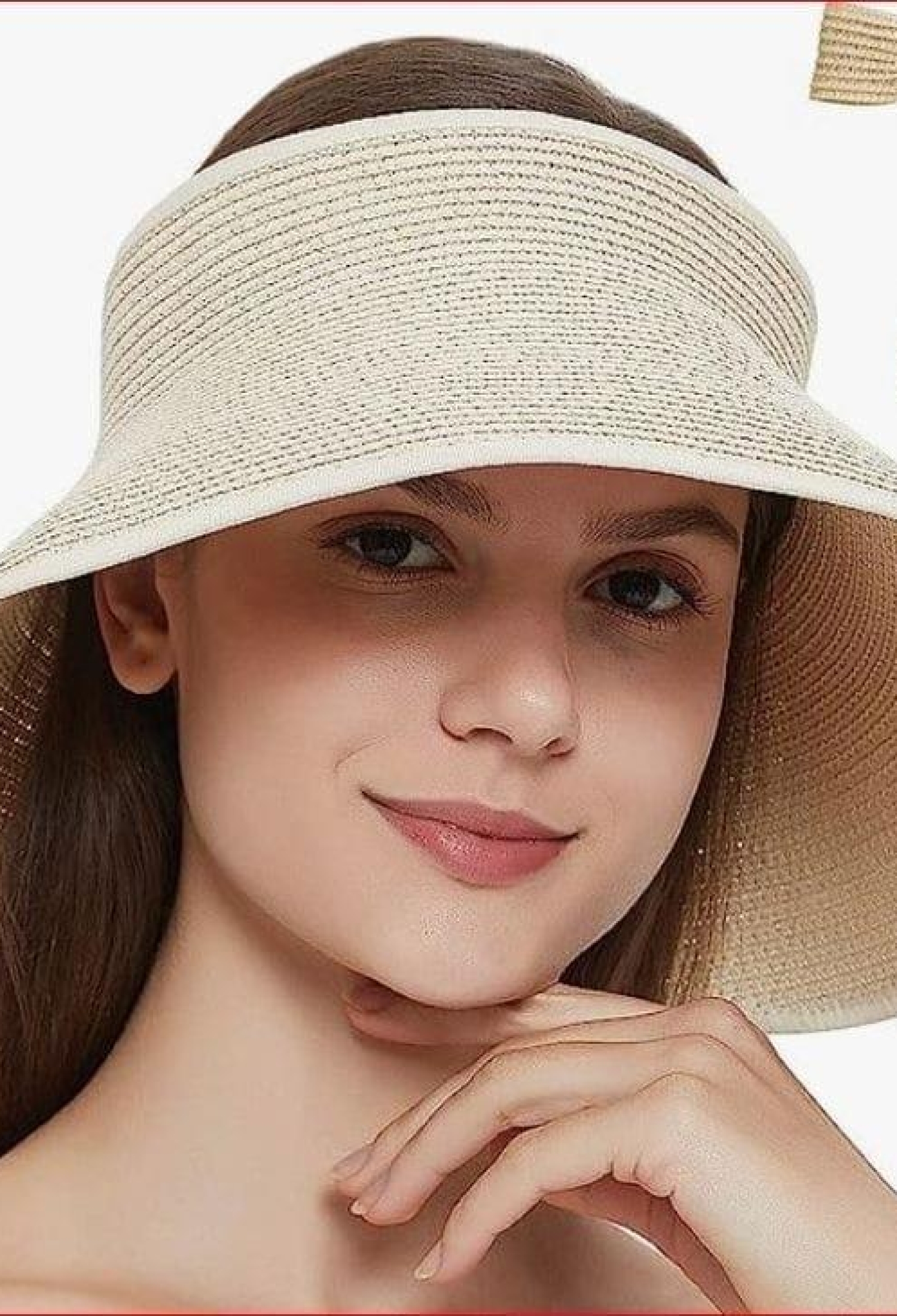 Wide Open Top Straw Visor Hat With Bow - Brand: Axesoire - Women & Kids, Baby Clothes Wholesale - TheBS Women
