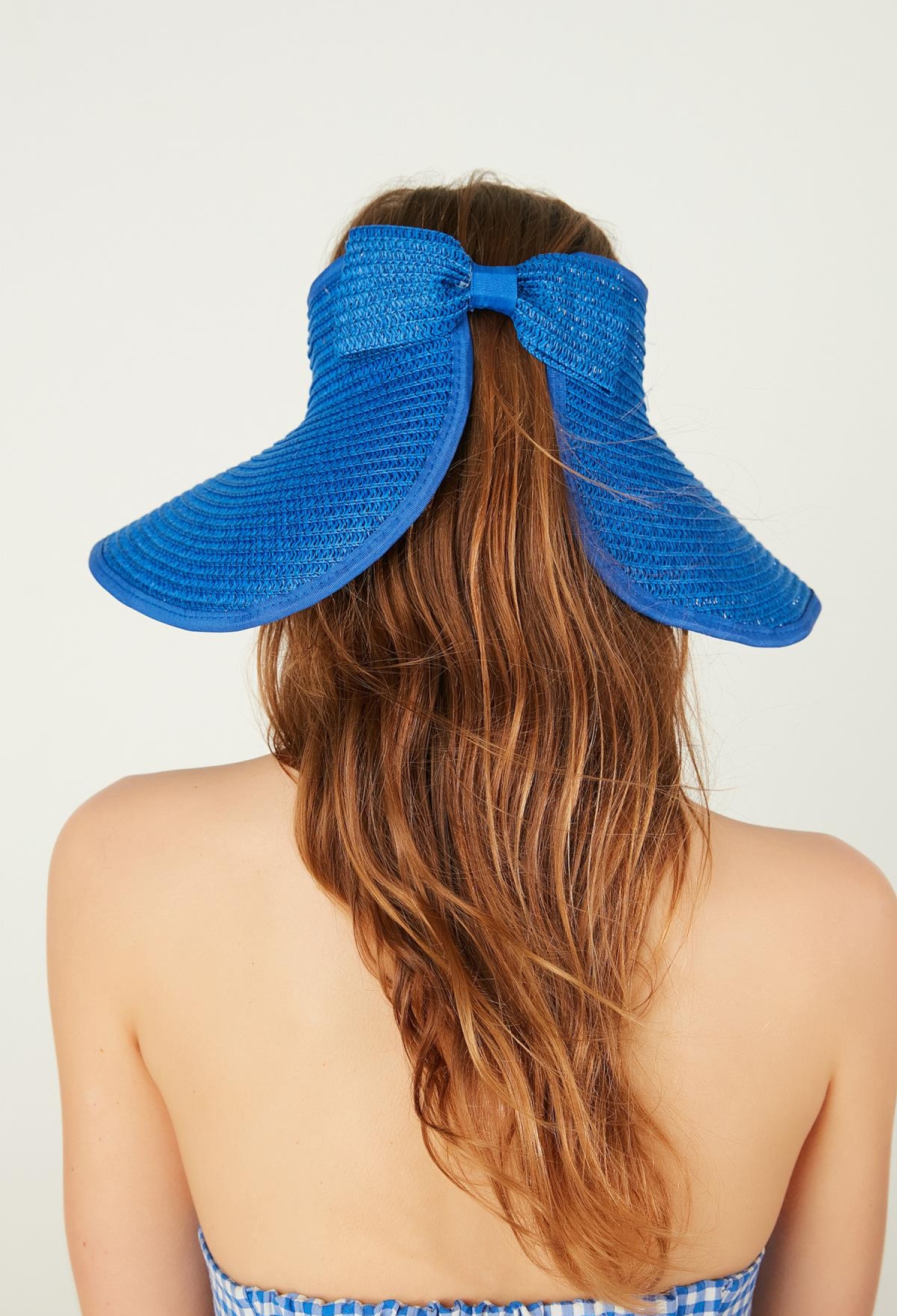 Sax Wide Open Top Straw Visor Hat With Bow - Brand: Axesoire - Women & Kids, Baby Clothes Wholesale - TheBS Women