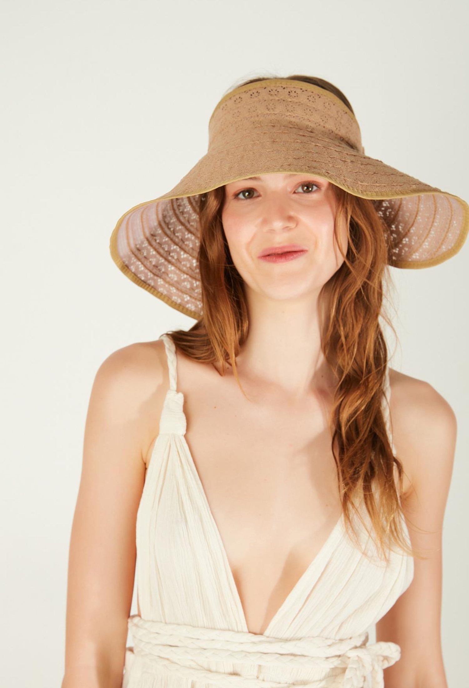 Lace Open Top Wide Straw Visor Hat - Brand: Axesoire - Women & Kids, Baby Clothes Wholesale - TheBS Women