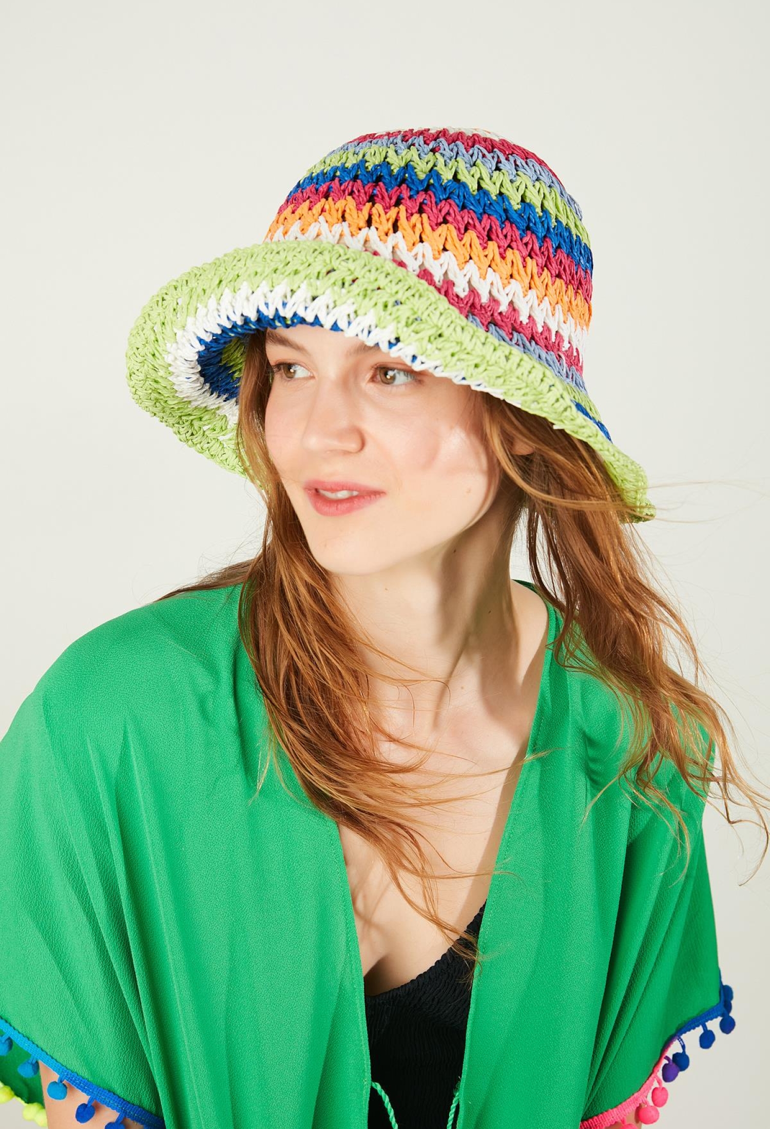 Hand Knitted Wide Straw Hat - Brand: Axesoire - Women & Kids, Baby Clothes Wholesale - TheBS Women