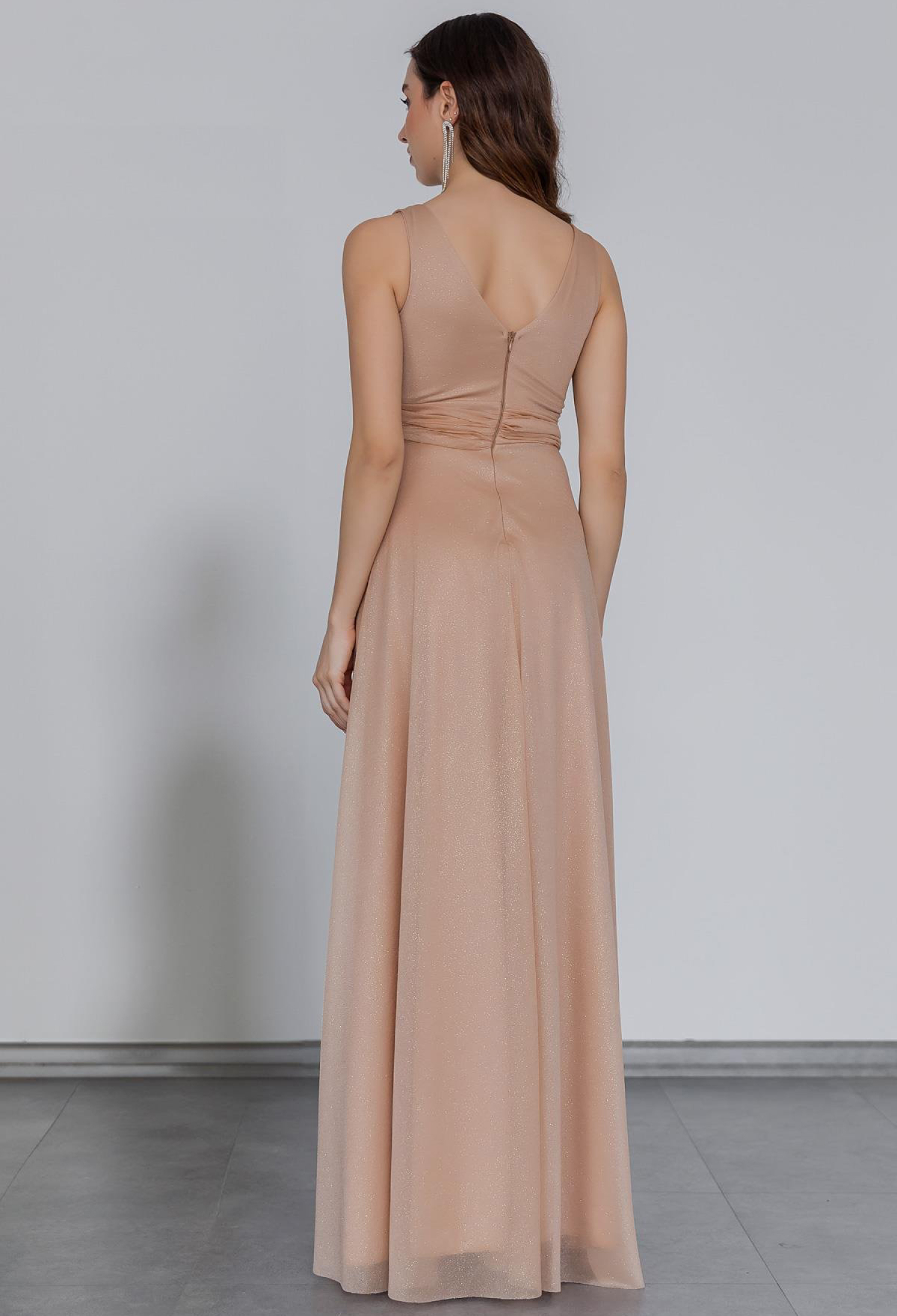 Gold Draped Tulle Evening Dress - Brand: Mode Roy - Women & Kids, Baby Clothes Wholesale - TheBS Women