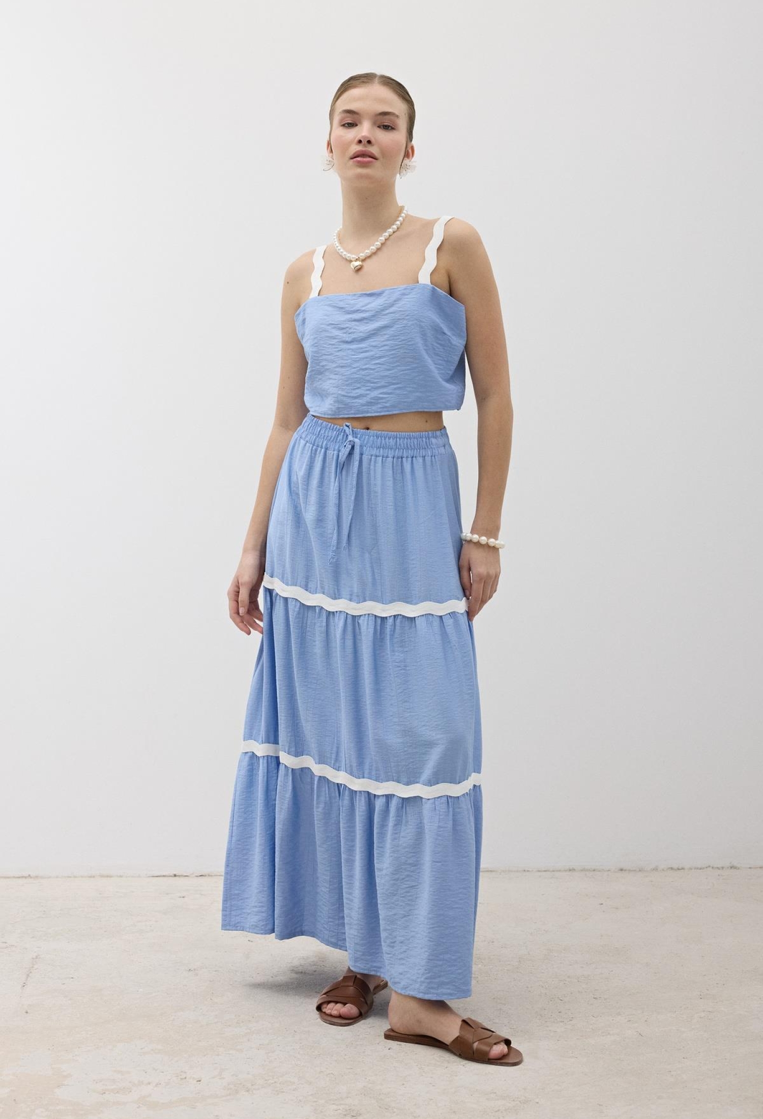 Elastic Waist Water Stone Pattern Long Skirt - Brand: Levure - Women & Kids, Baby Clothes Wholesale - TheBS Women