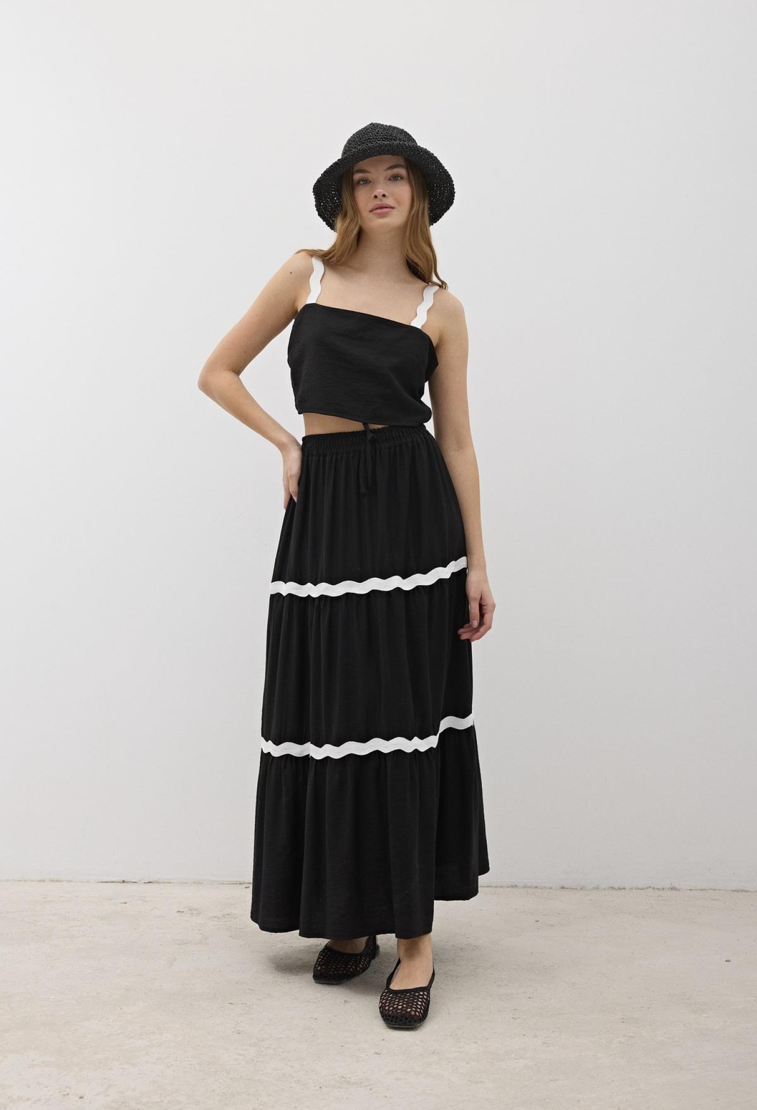 Elastic Waist Water Stone Pattern Long Skirt - Brand: Levure - Women & Kids, Baby Clothes Wholesale - TheBS Women