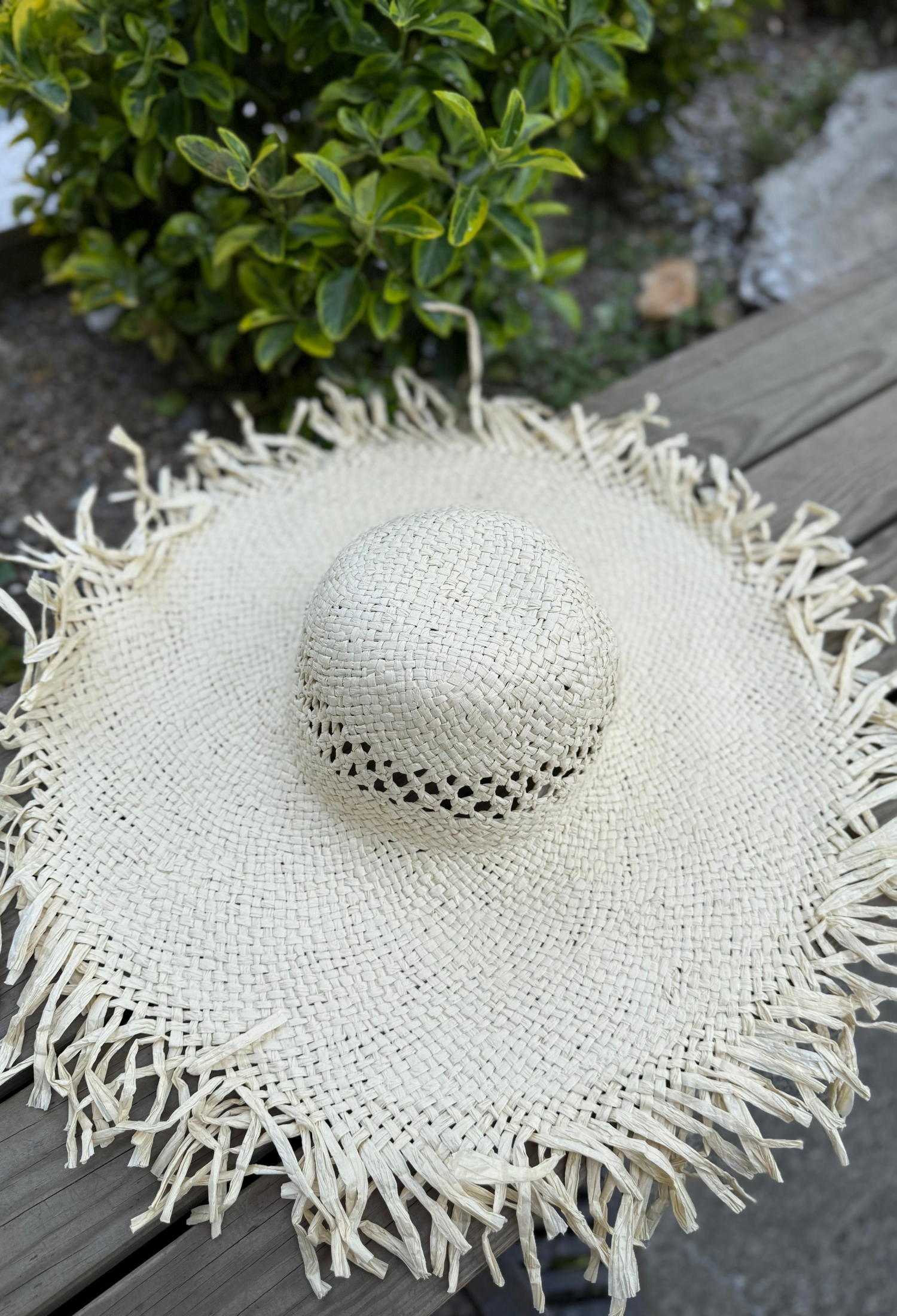 Fringed Wide Straw Hat - Beige - Brand: Axesoire - Women & Kids, Baby Clothes Wholesale - TheBS Women