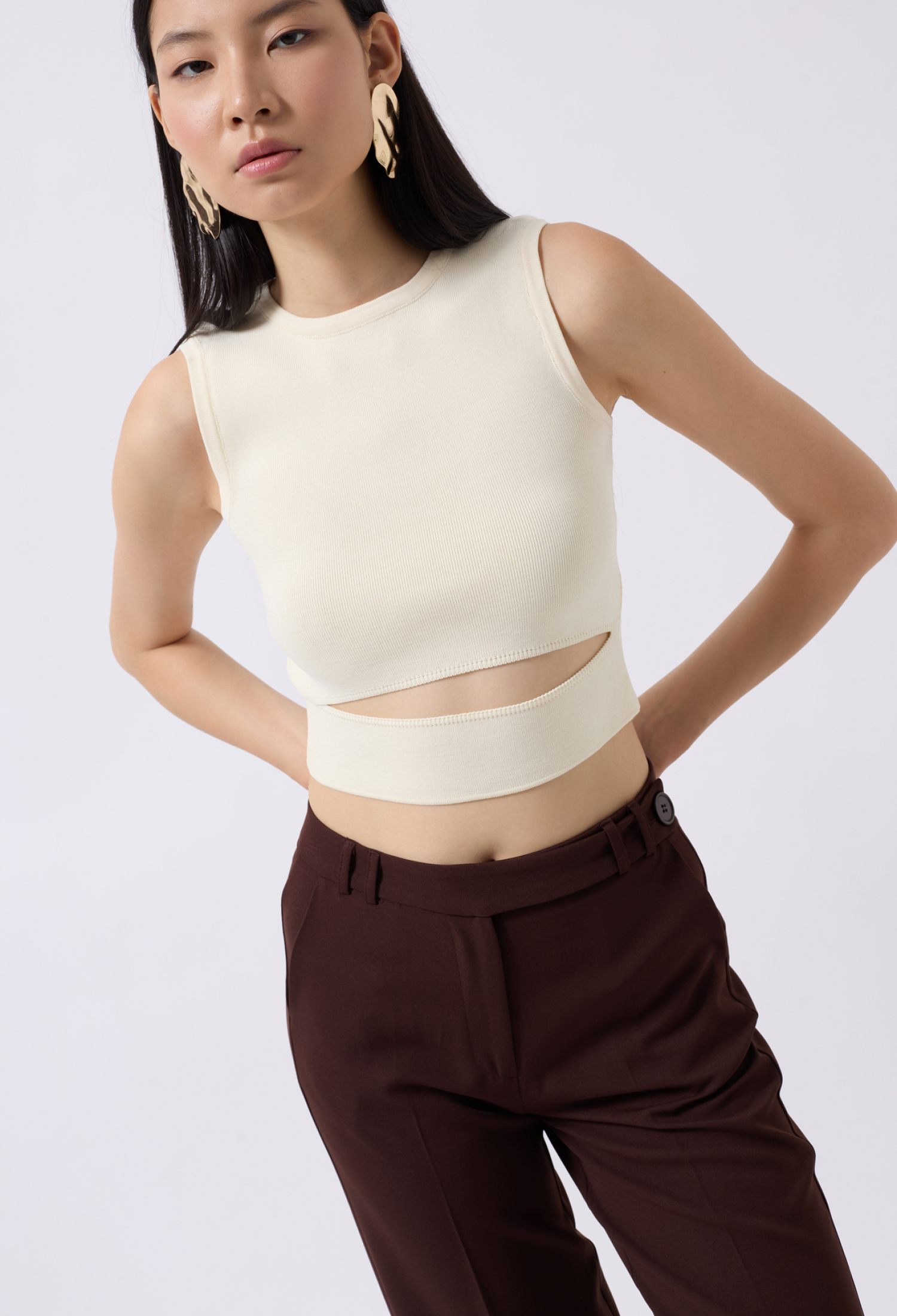 Window Detail Knitwear Blouse Crop Top - Brand: Black Fashion - Women & Kids, Baby Clothes Wholesale - TheBS Women