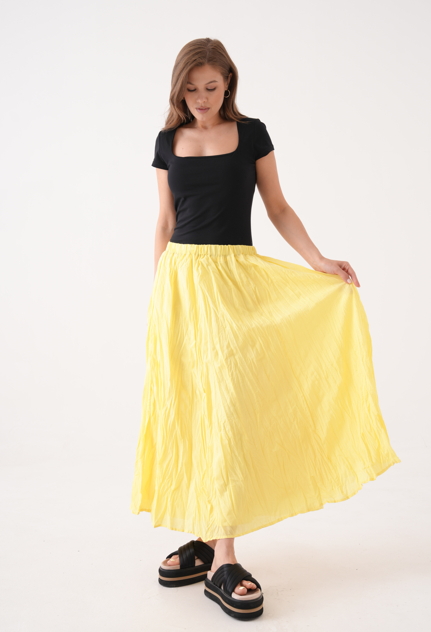 Draped Maxi Skirt With Mid Waist - Brand: First Angels - Women & Kids, Baby Clothes Wholesale - TheBS Women