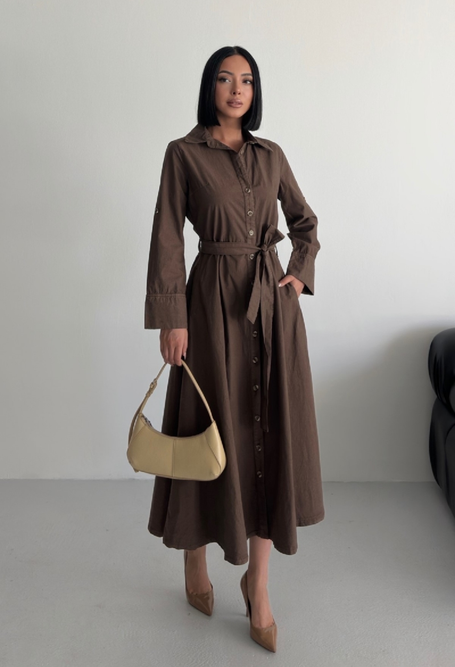 Elegant Formal Midi Shirt Dress - Brand: XLove - Women & Kids, Baby Clothes Wholesale - TheBS Women