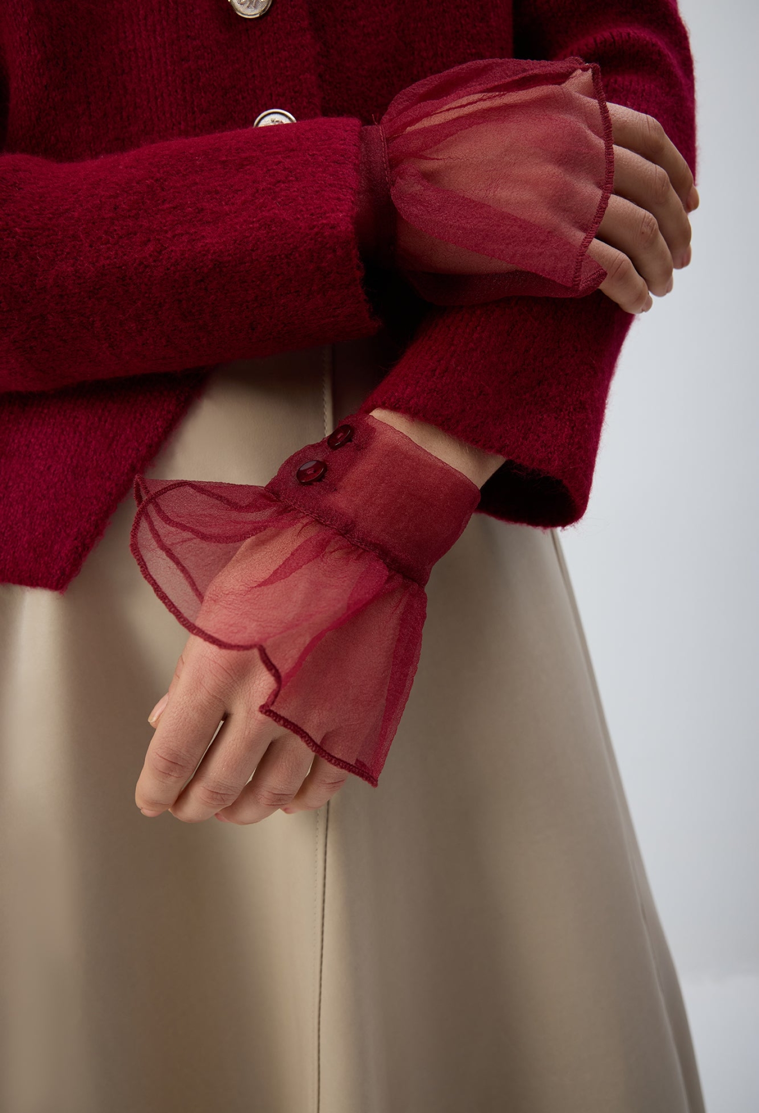 Red Elegant Ruffle Sleeve Blouse - Brand: Touche Prive - Women & Kids, Baby Clothes Wholesale - TheBS Women