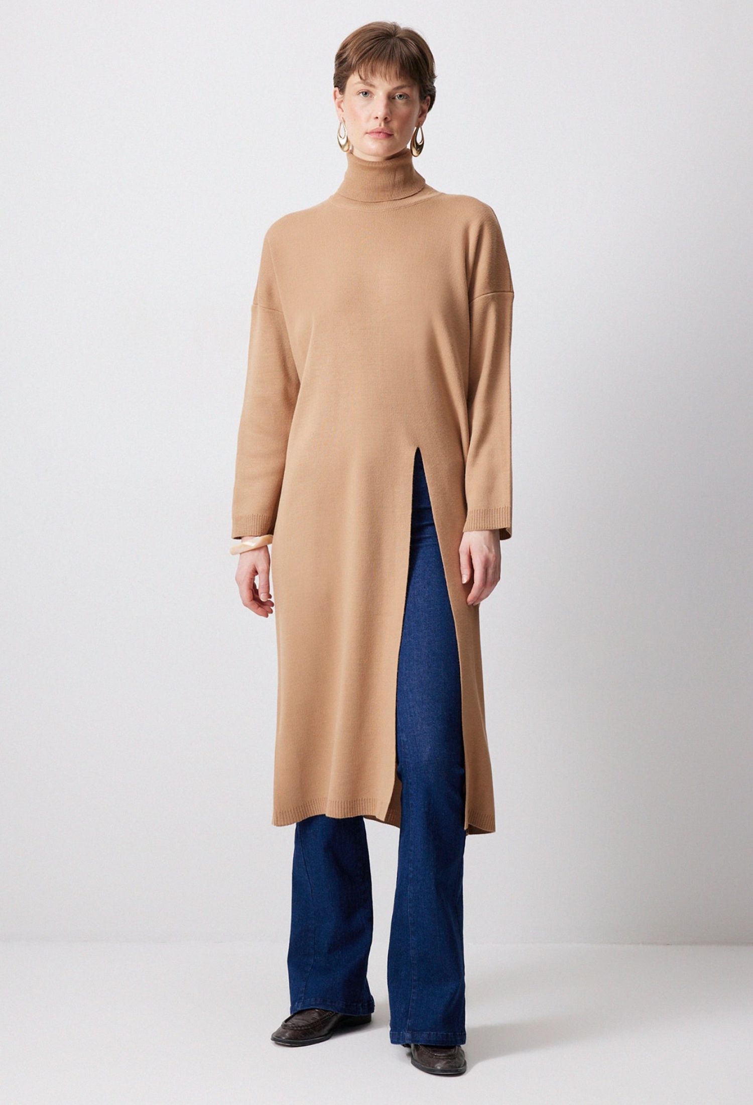 Beige Casual Modest Elegant Tunic - Brand: Touche Prive - Women & Kids, Baby Clothes Wholesale - TheBS Women