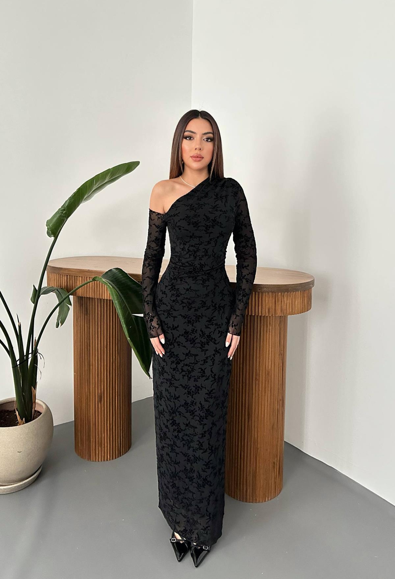 Elegant Sheath Dress With One Shoulder Neck - Brand: Elisa - Women & Kids, Baby Clothes Wholesale - TheBS Women