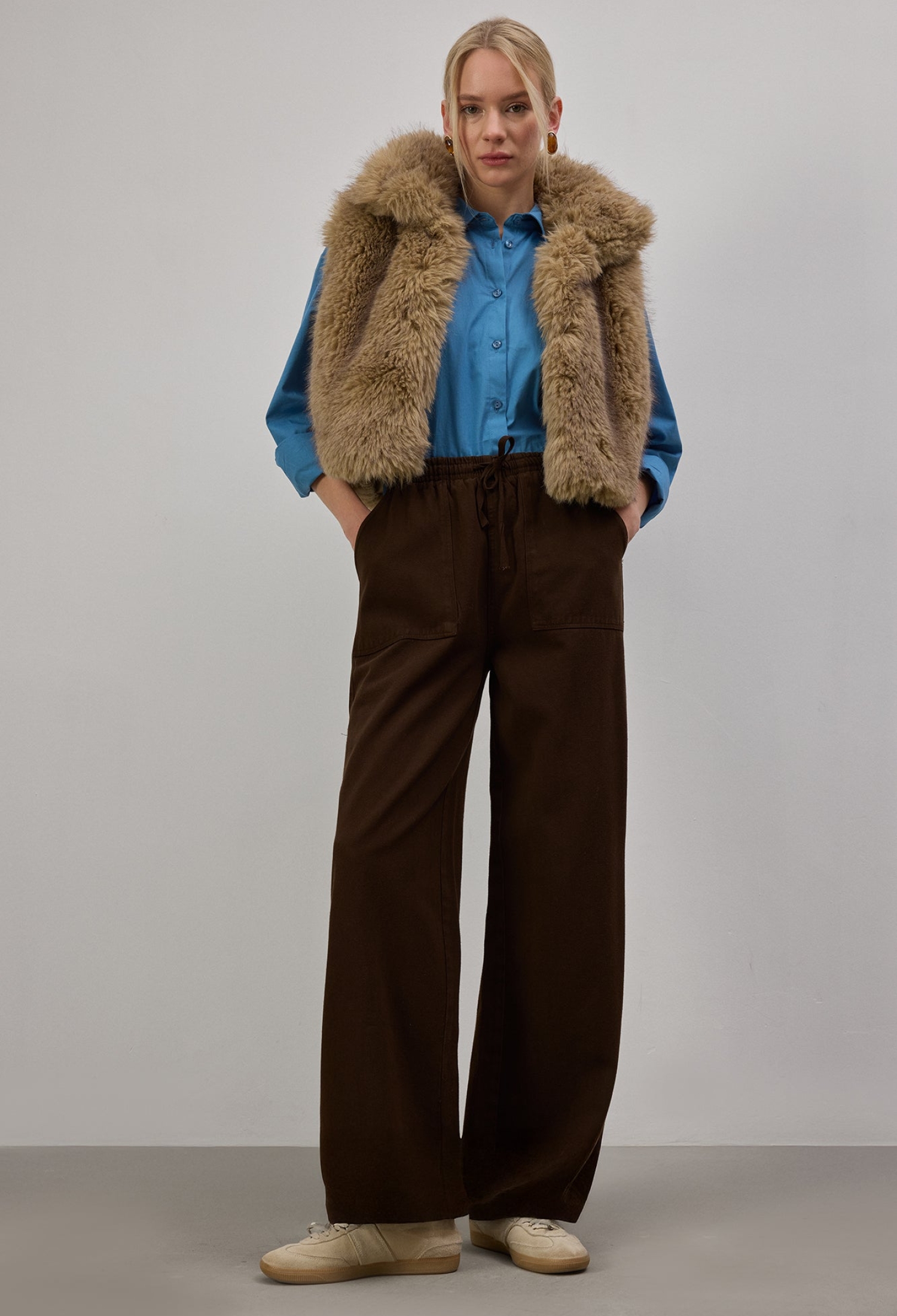 Palazzo Pants With Wide Leg And Drawstring - Brand: Touche Prive - Women & Kids, Baby Clothes Wholesale - TheBS Women