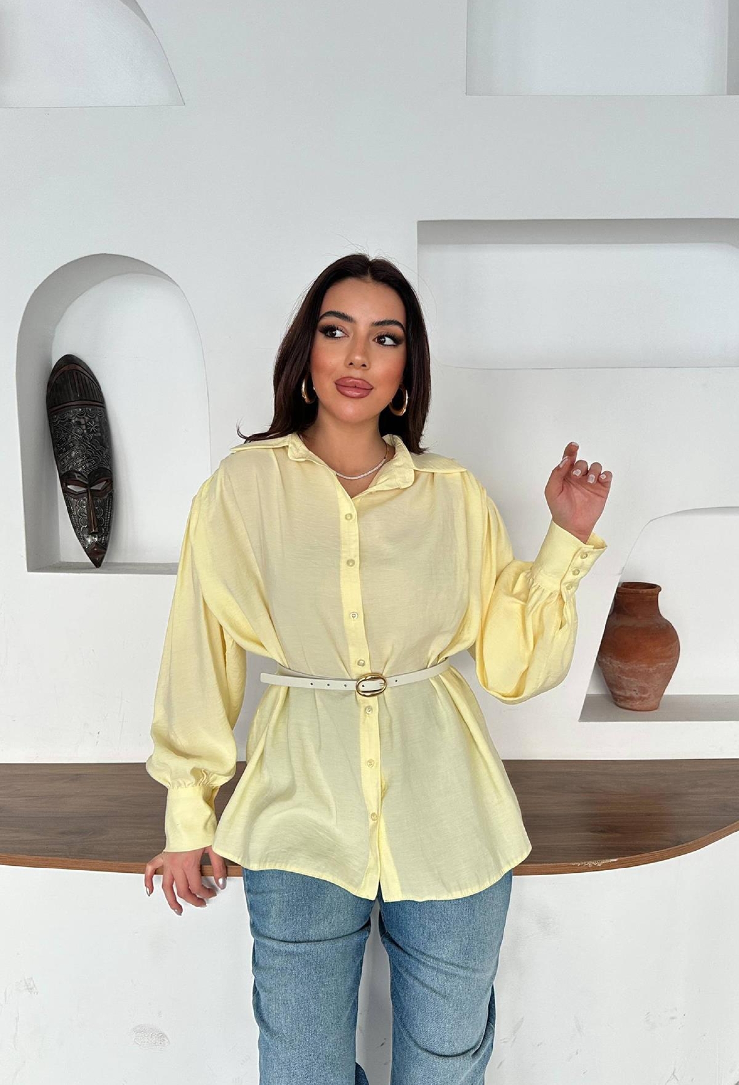 Shirt With Notched Neck And Buttoned Closure - Brand: Elisa - Women & Kids, Baby Clothes Wholesale - TheBS Women